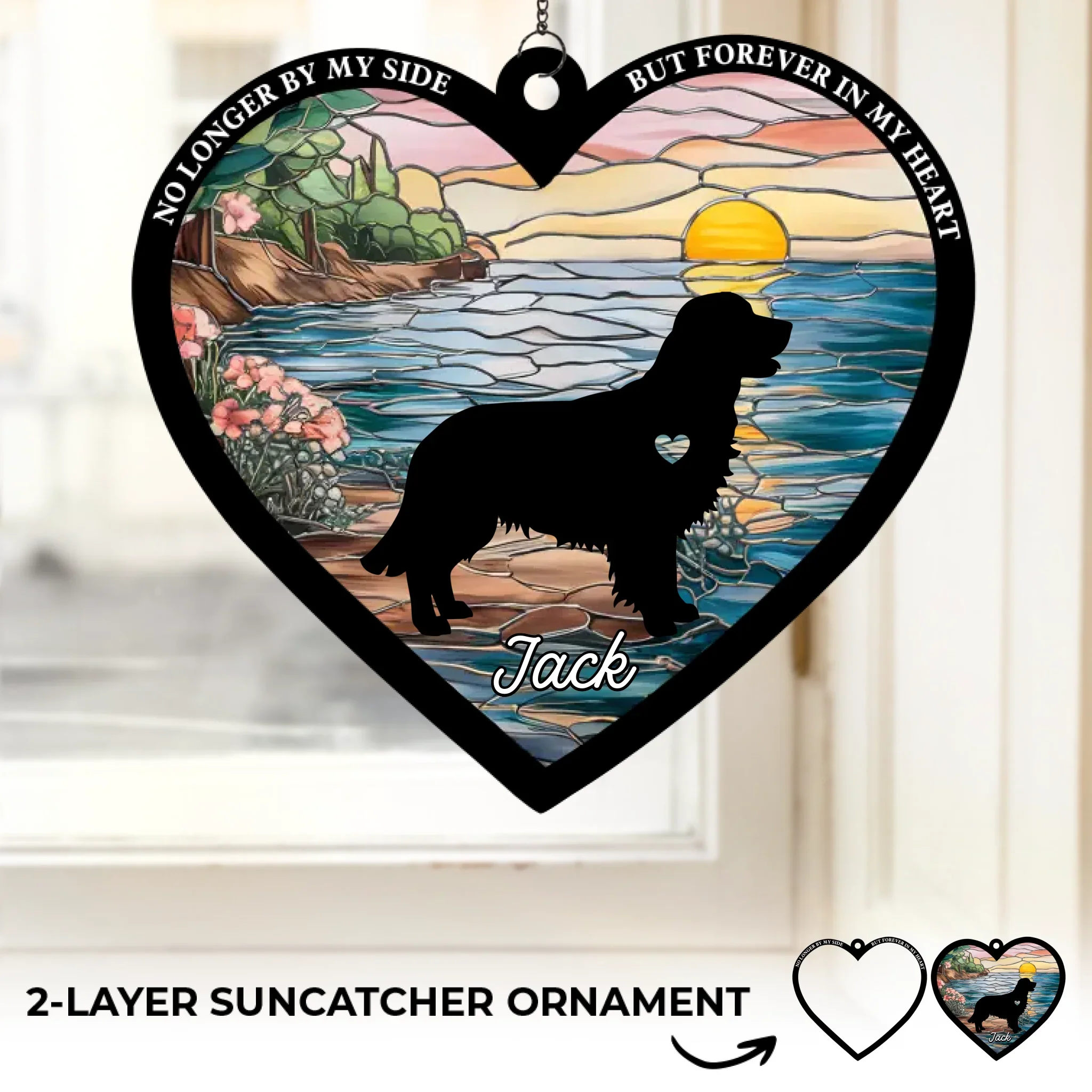 A Dog  s Love, An Everlasting Memory - Memorial Personalized Window Hanging Suncatcher Ornament - Sympathy Gift For Pet Owners, Pet Lovers - Robaser