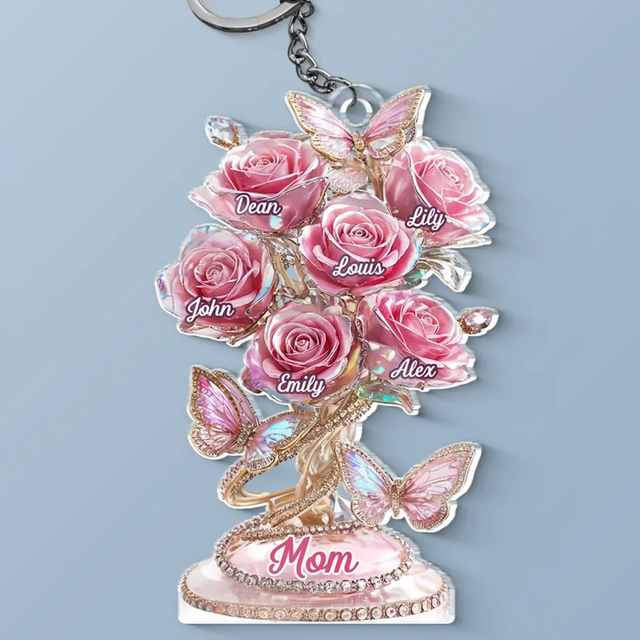 A Garden Of Love Begins With You - Family Personalized Custom Shaped Acrylic Keychain - Mother's Day, Gift For Mom, Grandma - Robaser