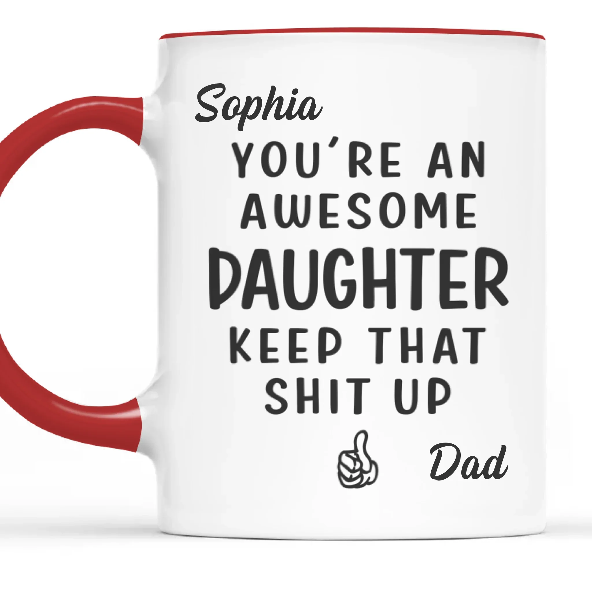 Custom Accent Mug - Personalized Birthday Gifts For Mom, Dad, Daughter, Son - Powered By Your Endless Energy - Robaser