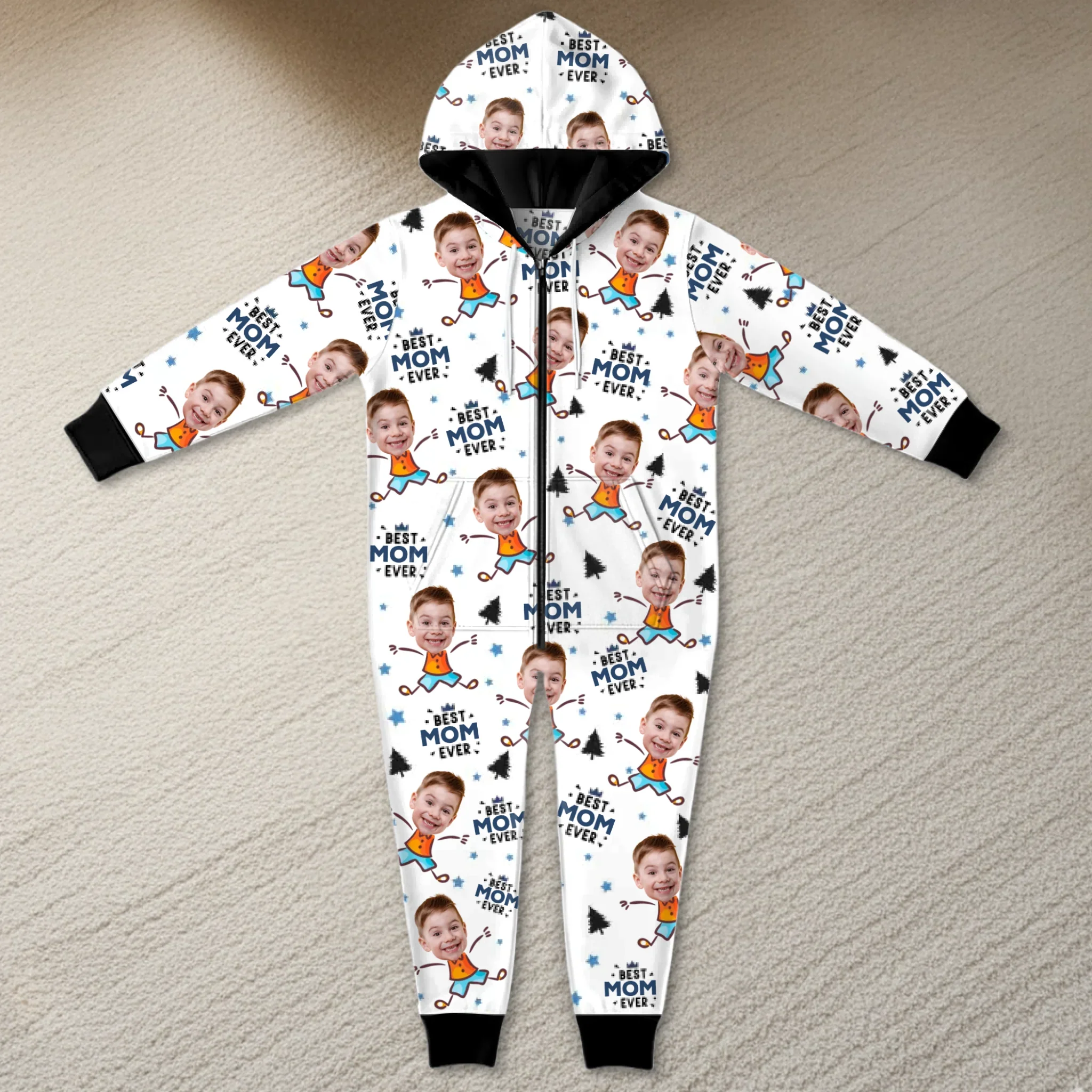 Custom Photo Adult Onesie - Personalized Christmas Birthday Gifts For Mom, Grandma - Cuddle Season Mode - Robaser