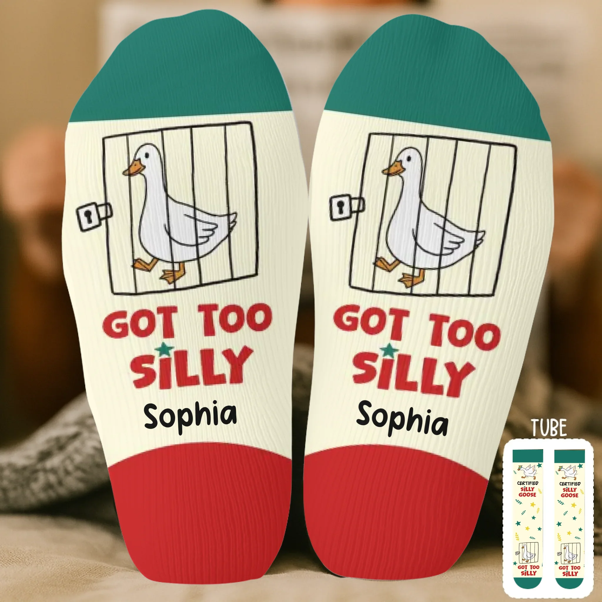 Custom Silly Goose Crew Socks - Personalized Birthday Gifts For Besties, Sisters, BFF, Family, Yourself - Mastering My Own Chaos - Robaser
