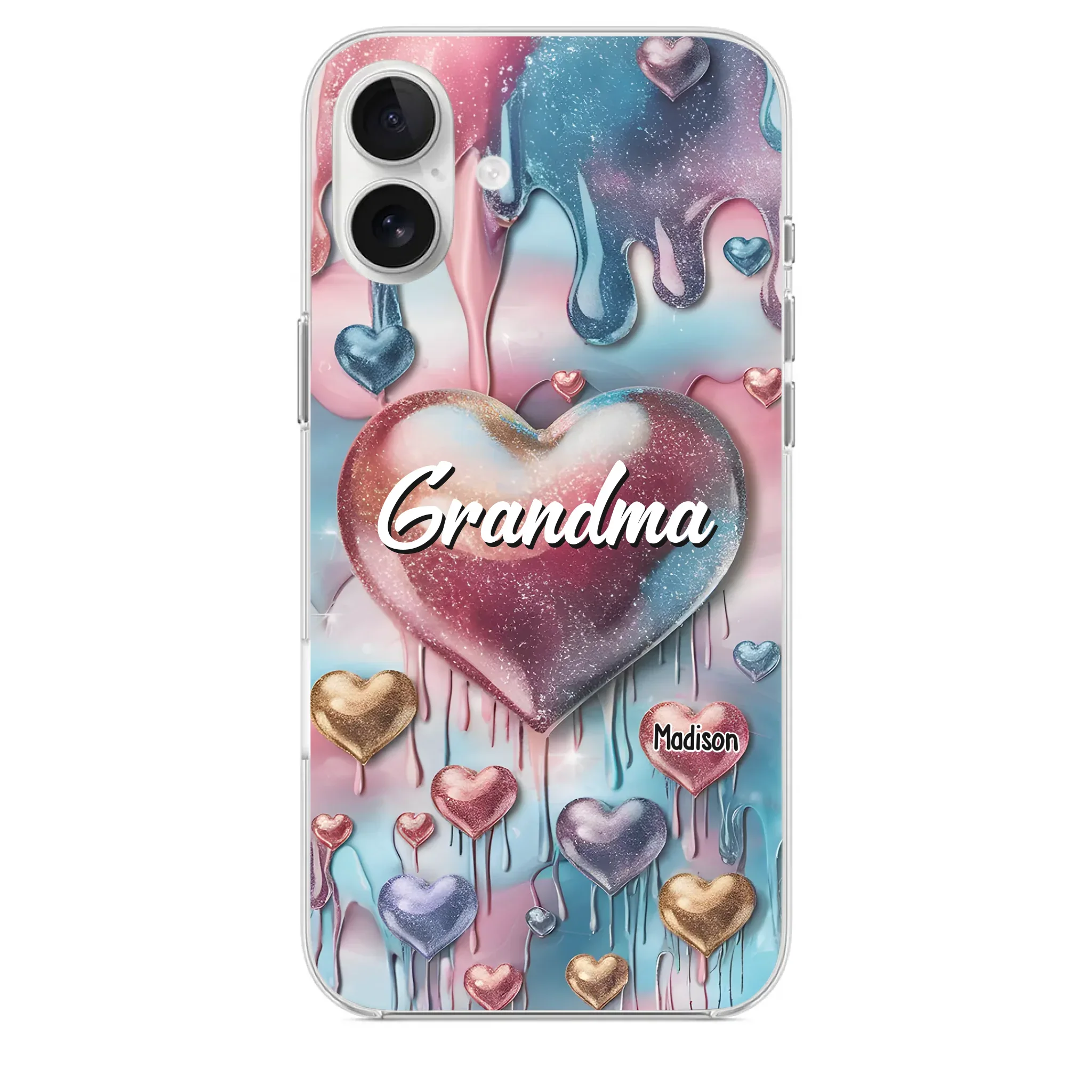Forever In Grandmother's Heart - Family Personalized Custom 3D Inflated Effect Printed Clear Phone Case - Gift For Mom, Grandma - Robaser
