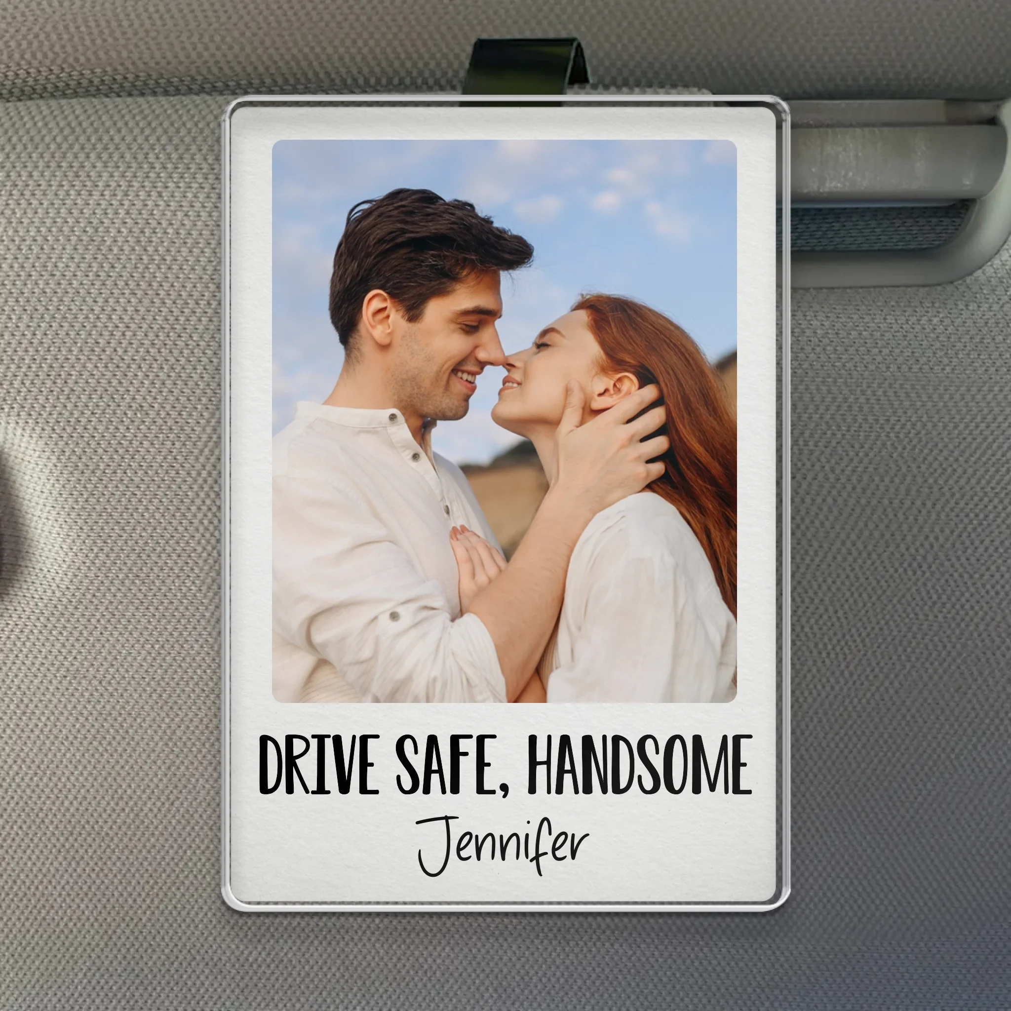 Custom Photo Road Trip Of Love, Every Day - Couple Personalized Custom Acrylic Car Visor Clip - Gift For Husband Wife, Anniversary - Robaser