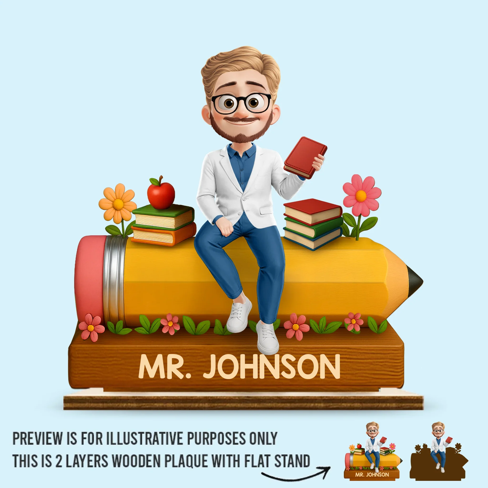 Custom 2-Layered Wooden Plaque - Personalized Back To School Gifts For Teachers - This Classroom Is A Safe Place - Robaser