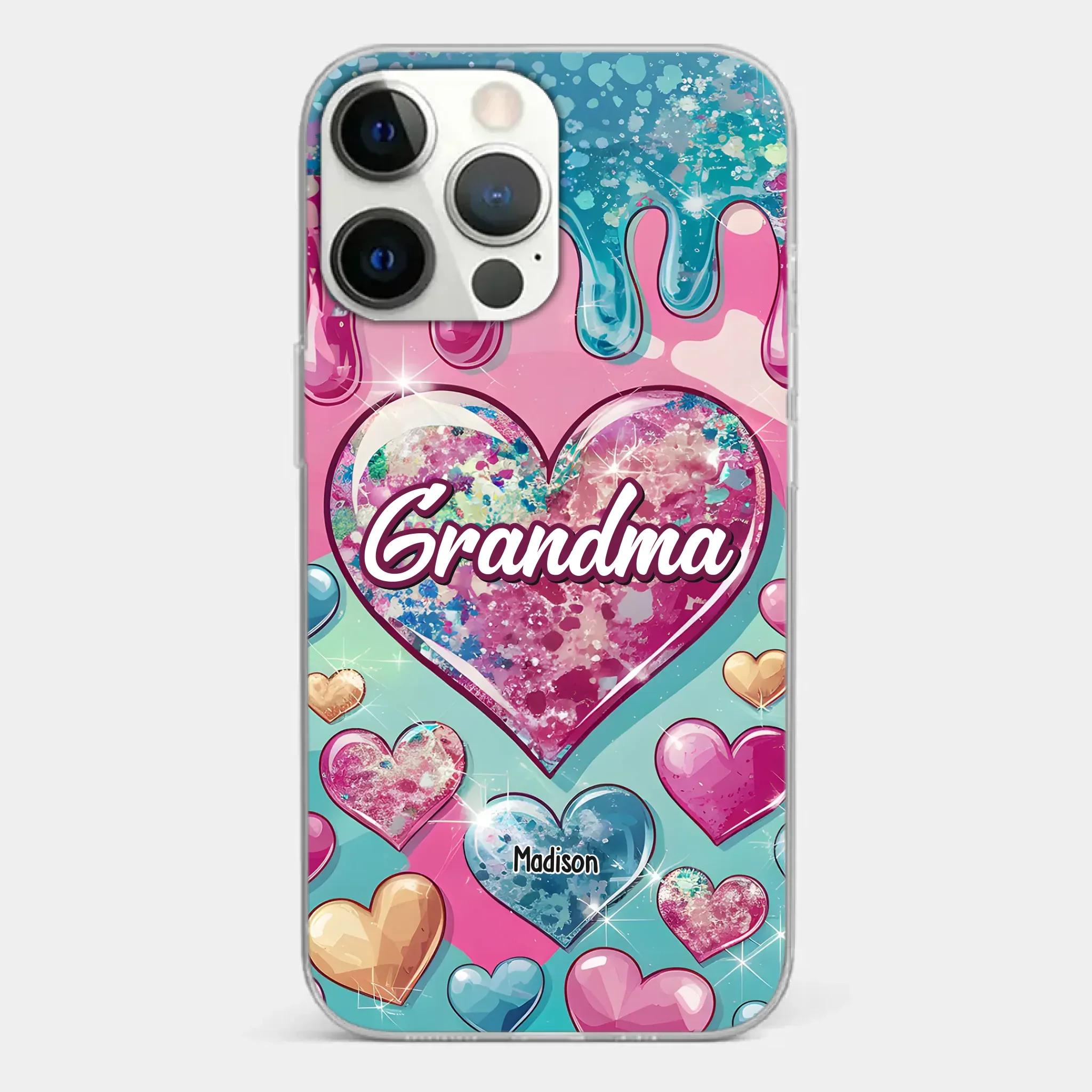 A Grandmother  s Heart Holds Forever Love - Family Personalized Custom 3D Inflated Effect Printed Clear Phone Case - Gift For Mom, Grandma - Robaser