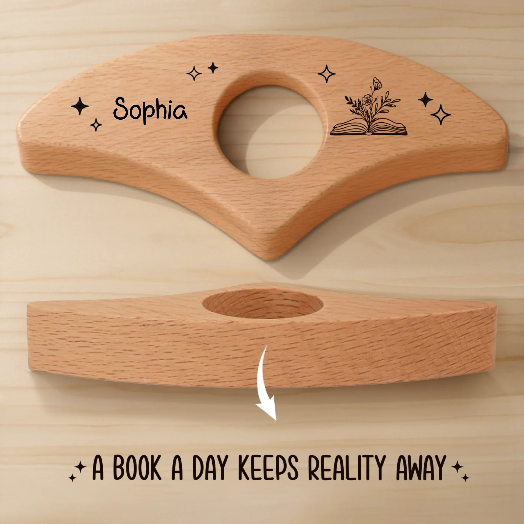 Custom Book Page Holder - Personalized Bookish Gifts For Book Lovers, Bookworms, Readers - Pages Hold My Heart - Robaser