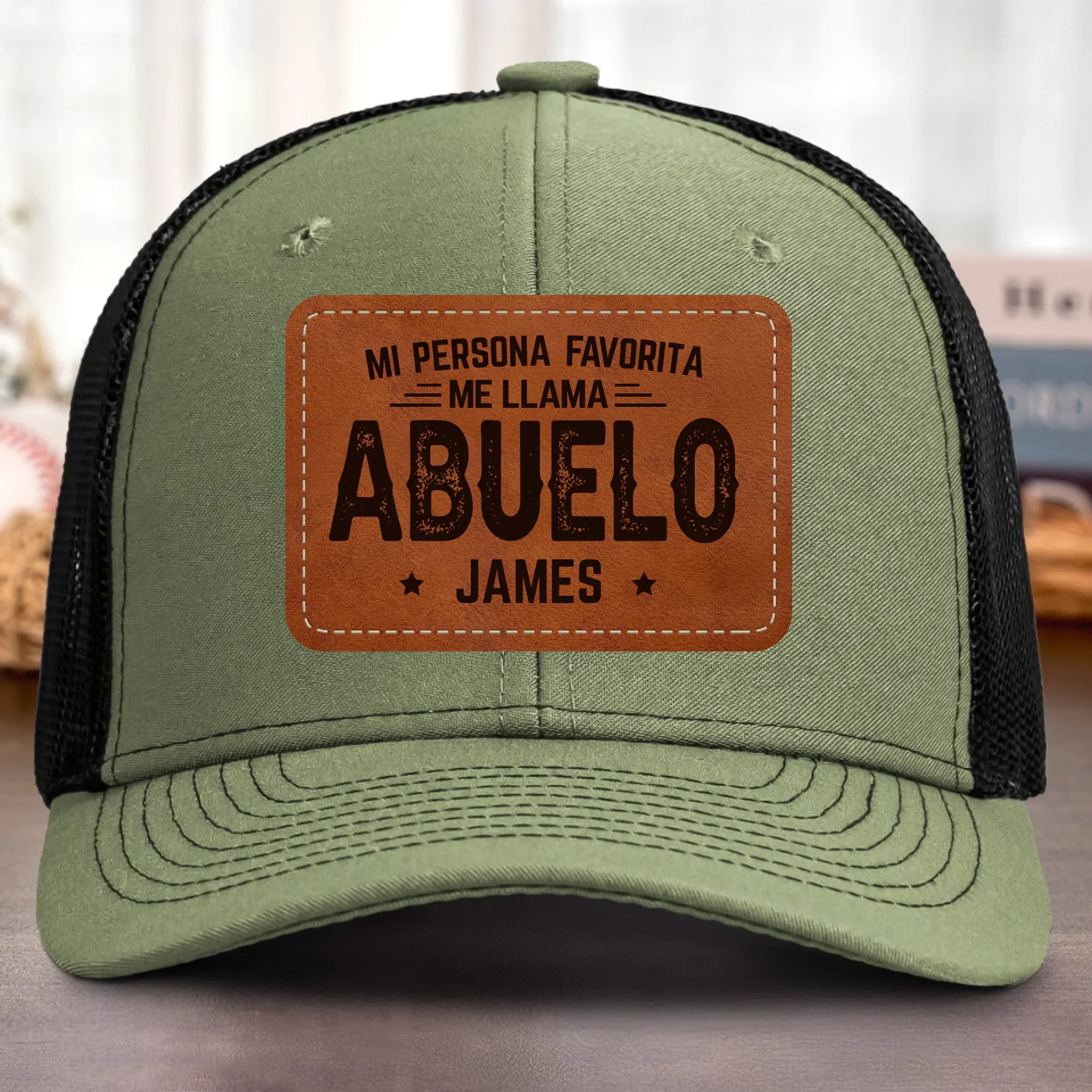 Sombrero Con Parche De Cuero Con Forma Personalizada - Regalos De Cumplea?os Personalizados Para Pap  , Abuelo - Abuelo Cari?oso Siempre A Tu Lado - Robaser
