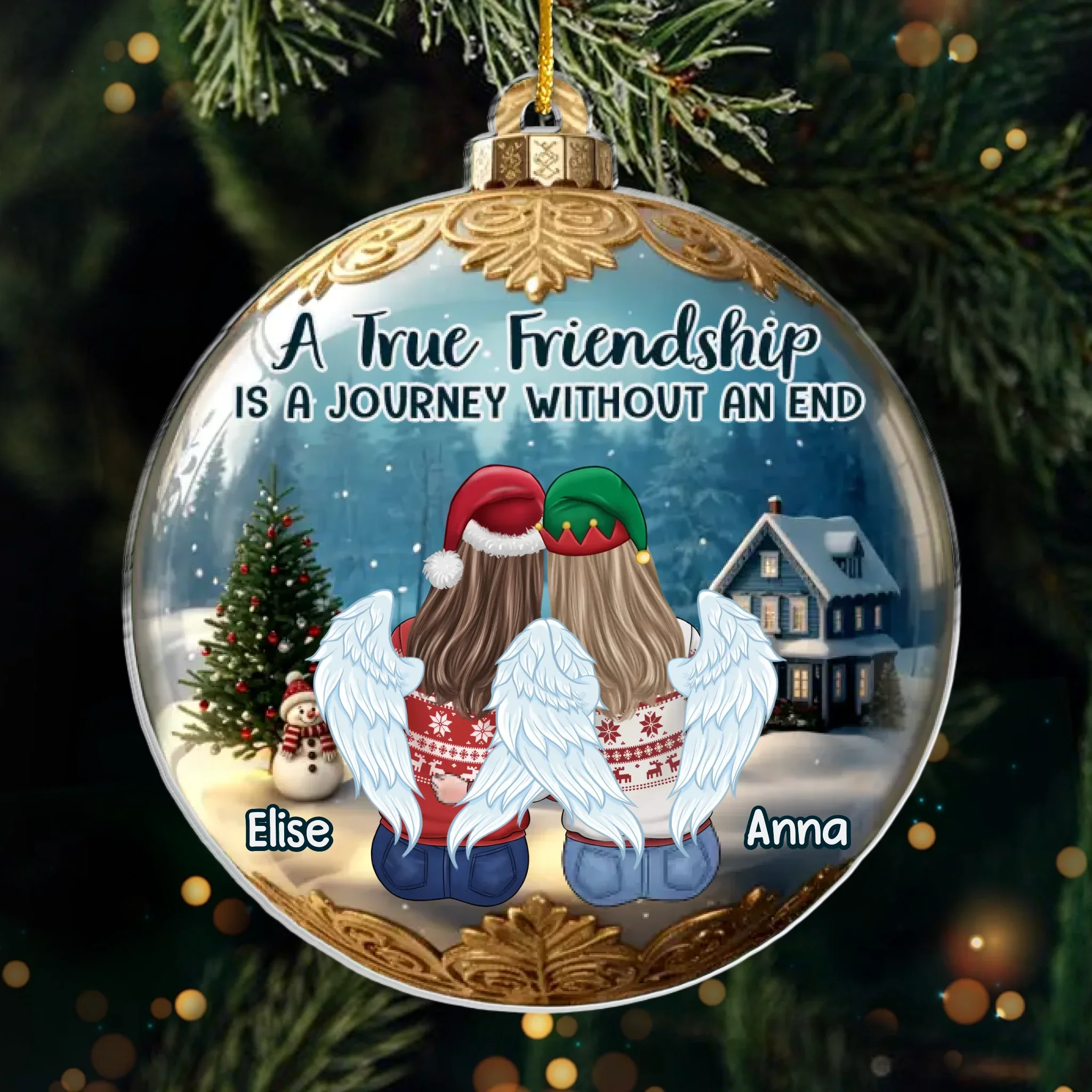 Custom Acrylic Ornament - Personalized Best Friend Christmas Birthday Gifts For Women, Besties, Sisters, BFF - Season Of Friendship - Robaser