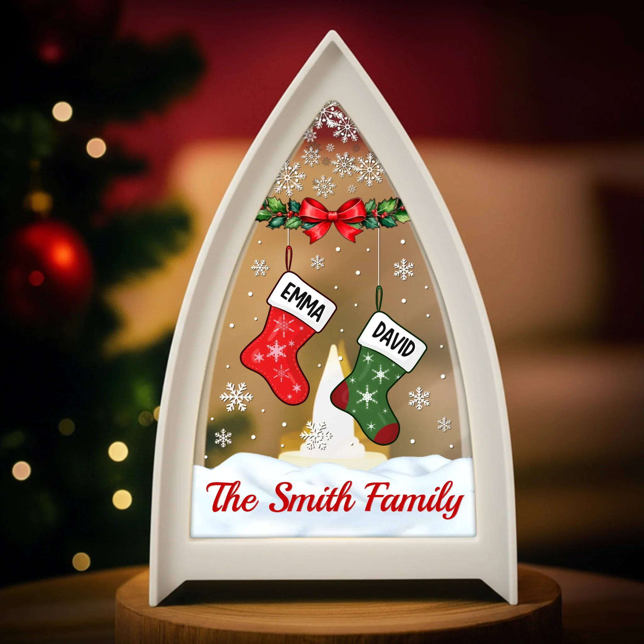 Custom LED Tabletop Lantern Light - Personalized Christmas Birthday Gifts For Mom, Dad, Brother, Sister, Kids - Love Lights Our Home - Robaser