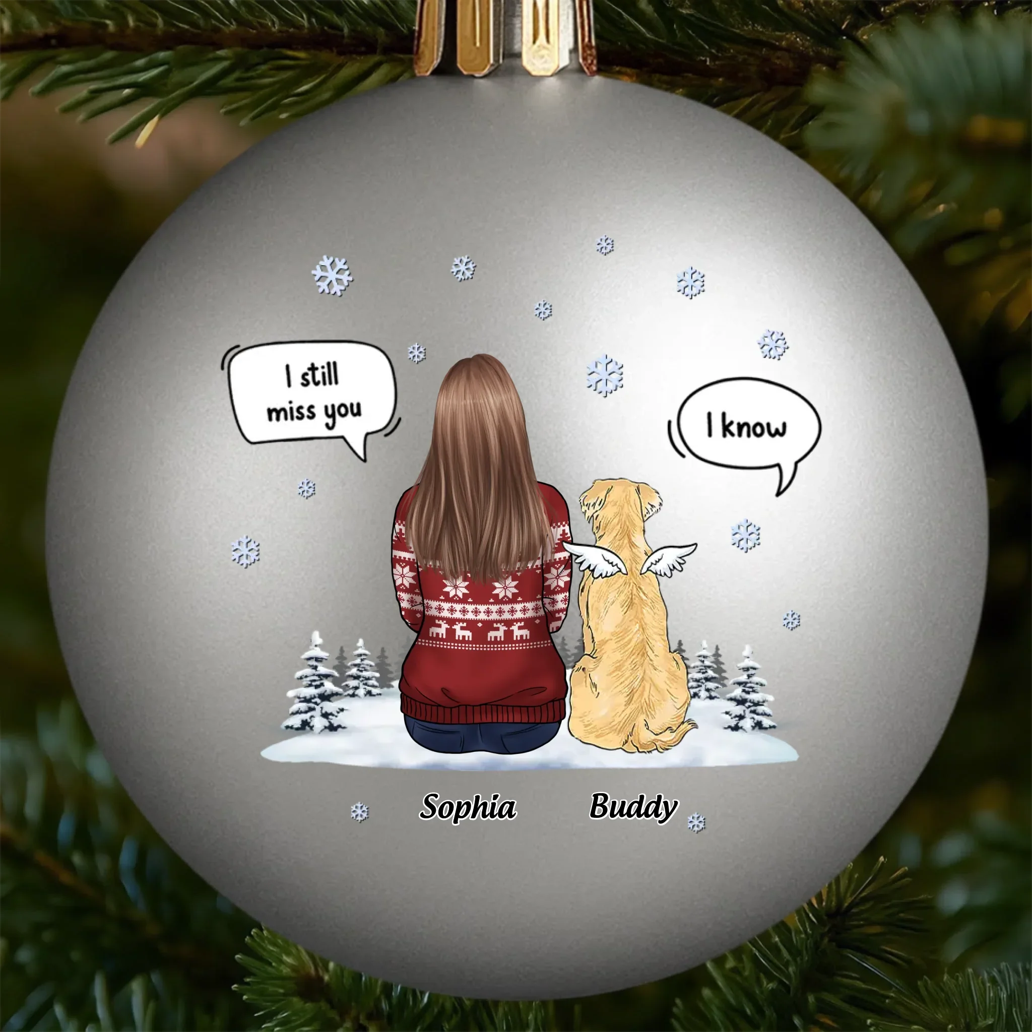 Custom Colored Ball Ornament - Personalized Pet Christmas Memorial Sympathy Gifts For Dogs, Cats - Whiskers And Memories Live On - Robaser