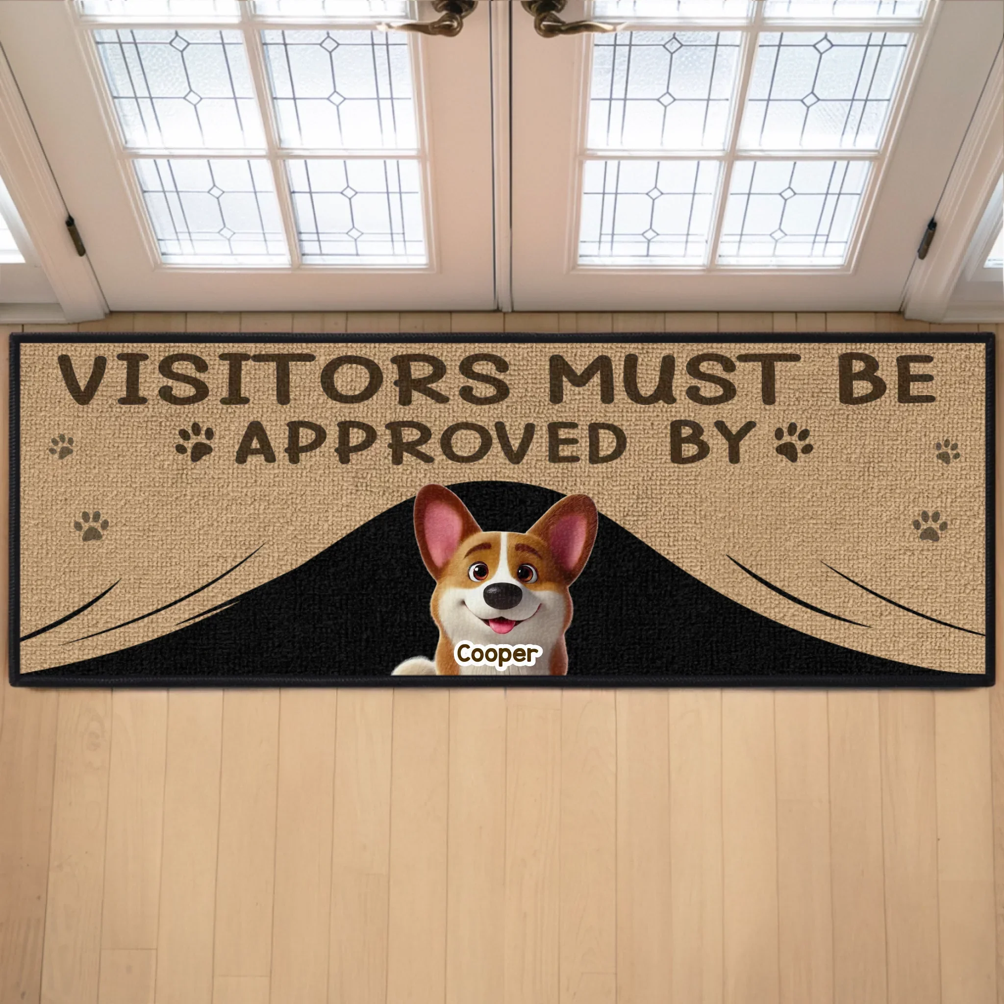 Custom Runner Rug - Personalized Birthday Gifts For Dog Cat Lovers, Dog Dad And Mom, Cat Owners - Welcome Committee On Duty - Robaser