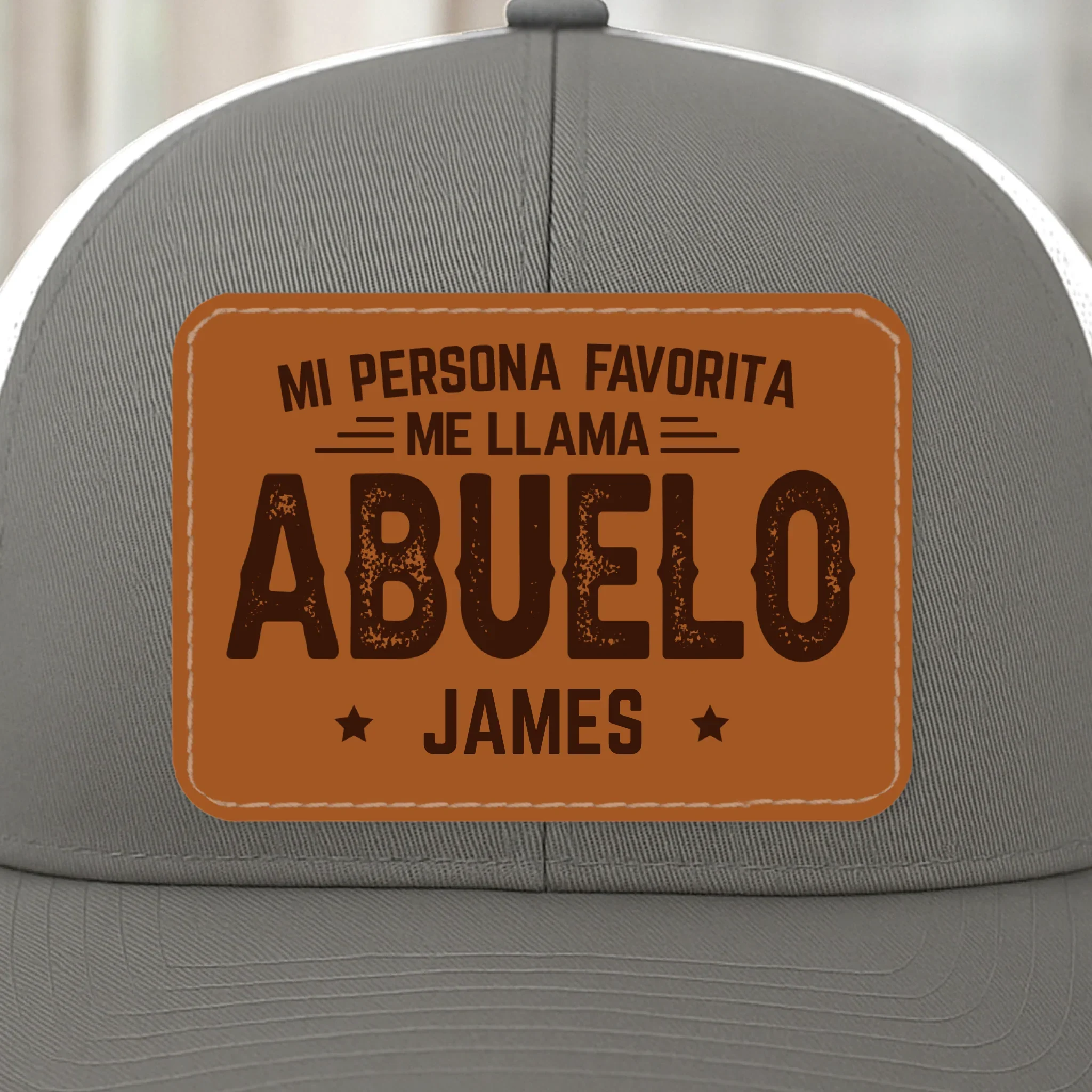 Gorra De Malla Con Parche De Cuero Personalizada - Regalos De Cumplea?os Personalizados Para Pap  , Abuelo - Pap   Y Orgulloso Cada D  a - Robaser