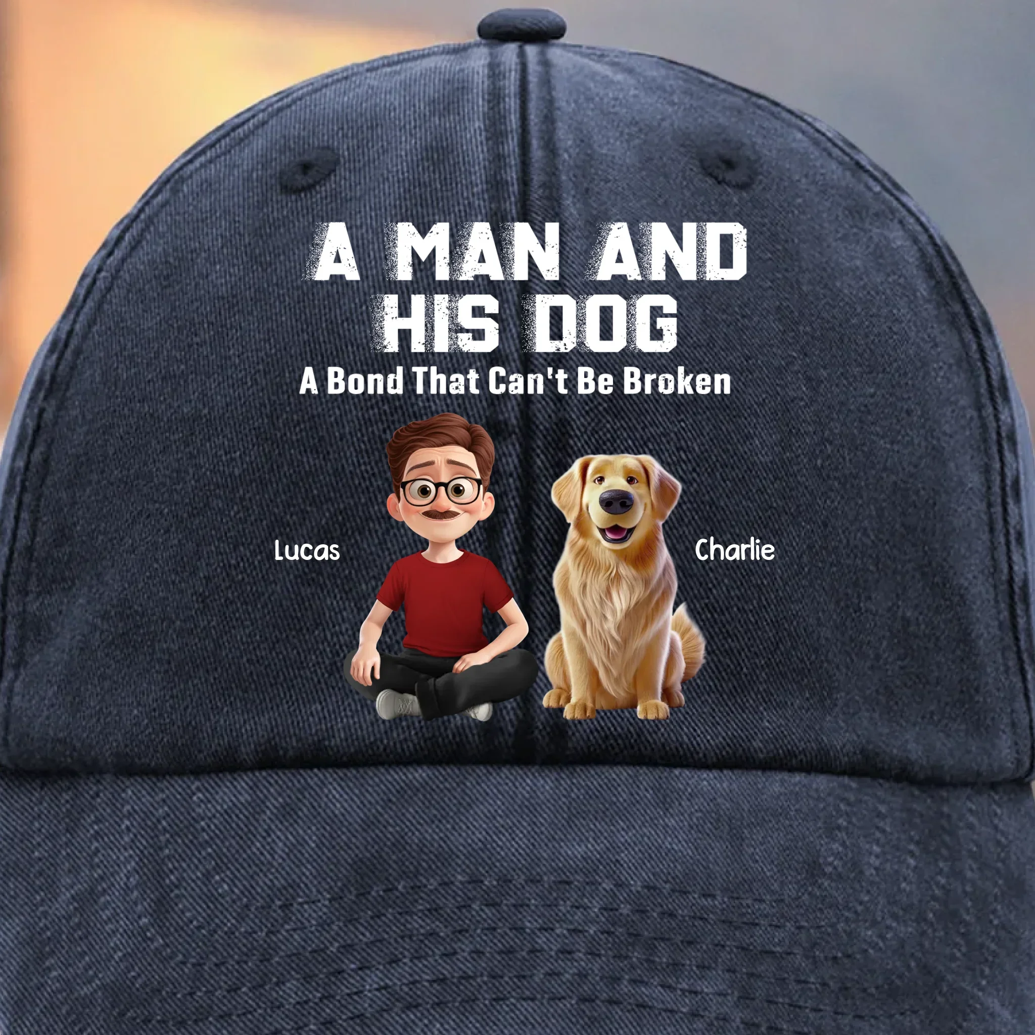 Custom Vintage Washed Denim Baseball Cap - Personalized Christmas Birthday Gifts For Dog Lovers, Dog Dad And Mom - Fetch Expert - Robaser