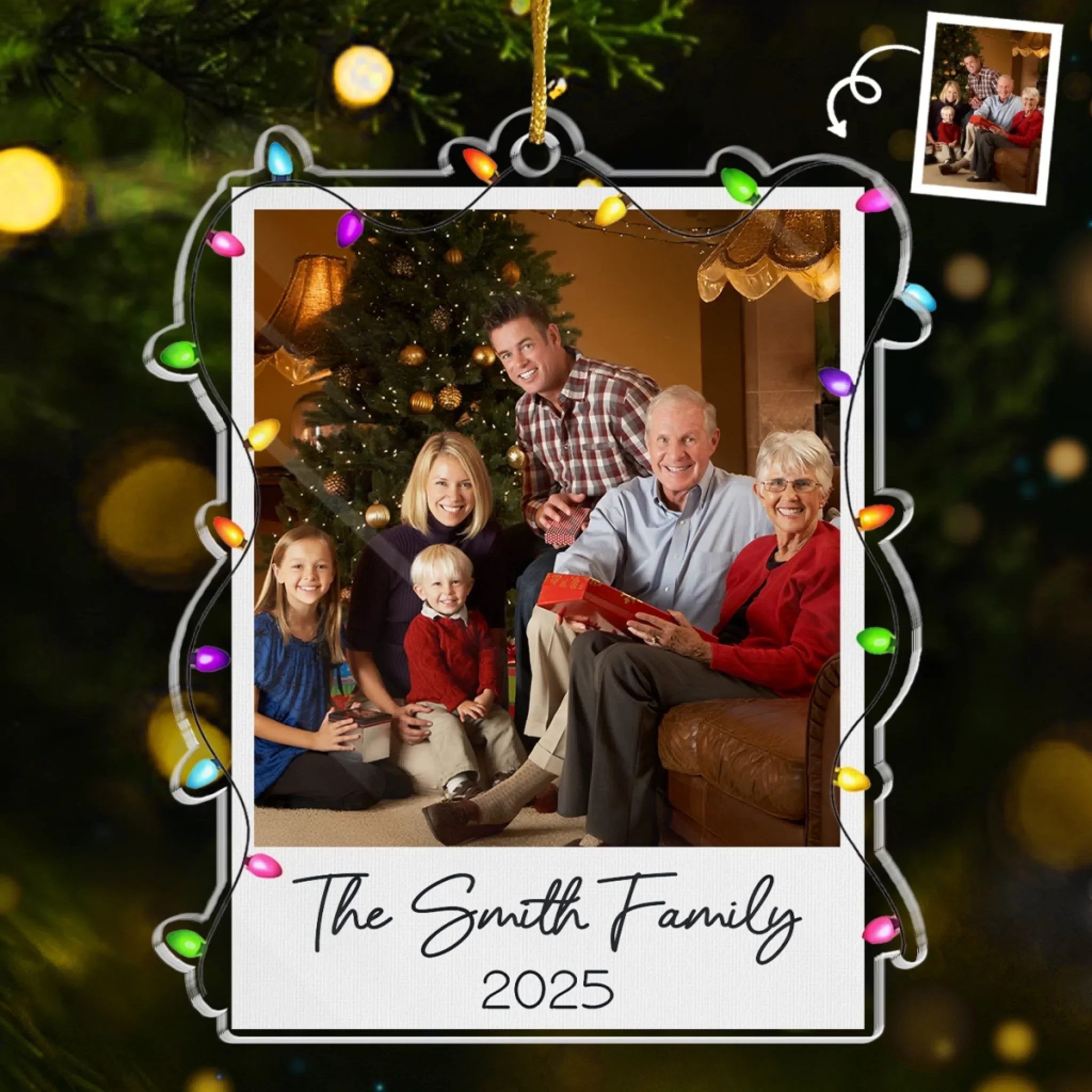 Custom Photo Acrylic Ornament - Personalized Christmas Birthday Gifts For Mom, Dad, Kids - Merry Moments Together - Robaser