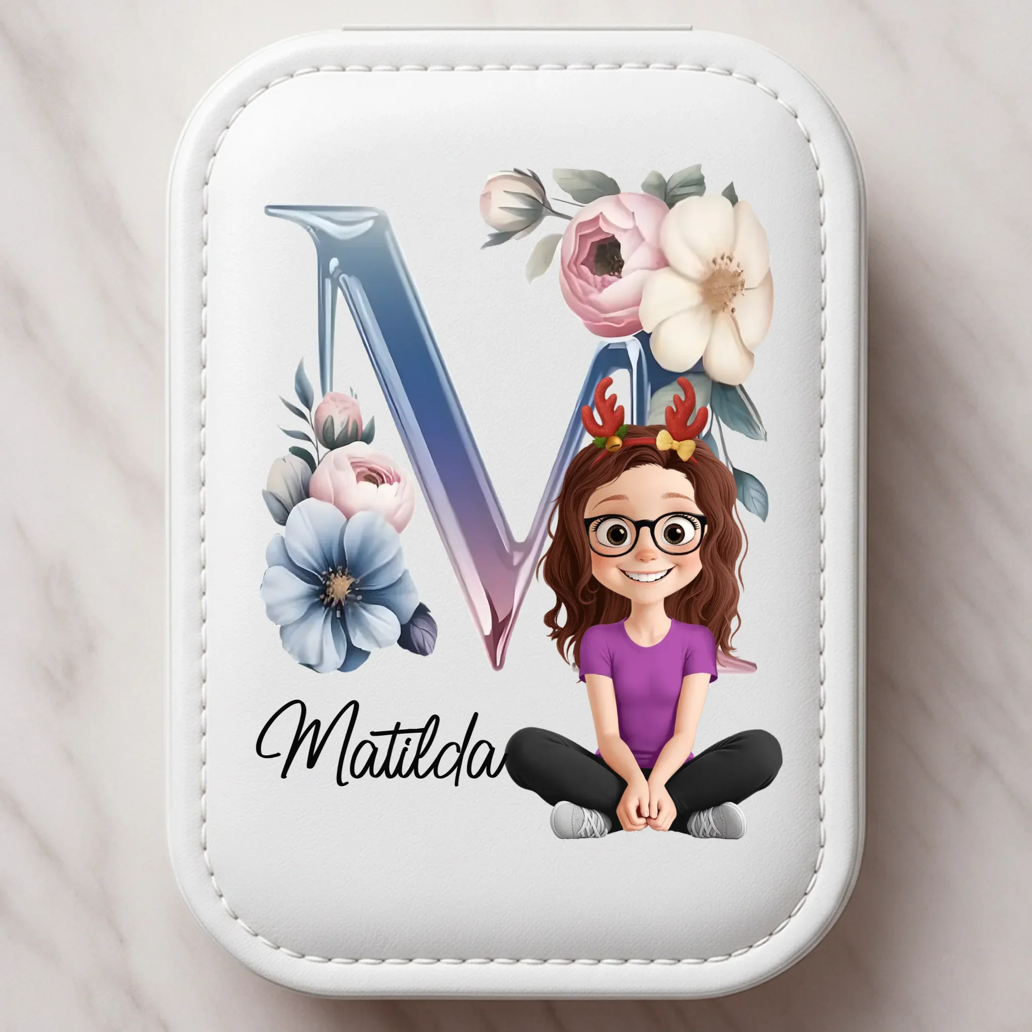 Custom Jewelry Box LED Makeup - Personalized Birthday Gifts For Besties, Sisters, BFF, Family, Yourself - Growing Through Every Little Moment - Robaser