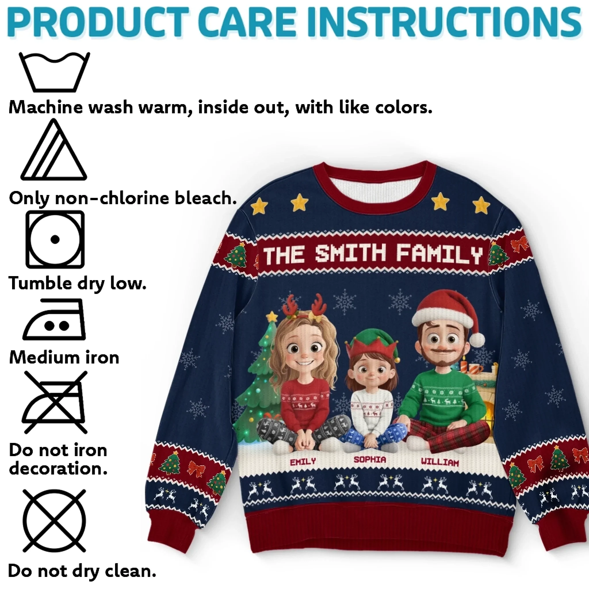 Custom Unisex Ugly Sweatshirt - Personalized  Christmas Birthday Gifts For Family, Dog Cat Lovers - All We Need For Christmas Is Family - Robaser