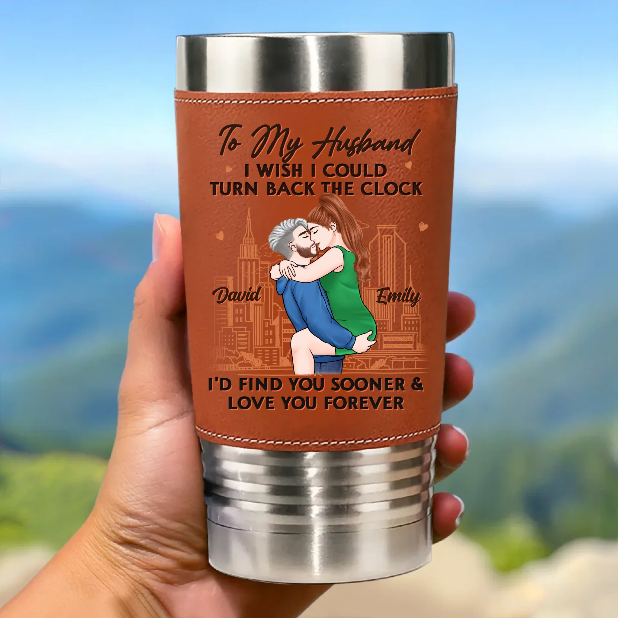 You  re My Always And Forever - Couple Personalized Custom Printed Leather Tumbler - Gift For Husband Wife, Anniversary - Robaser