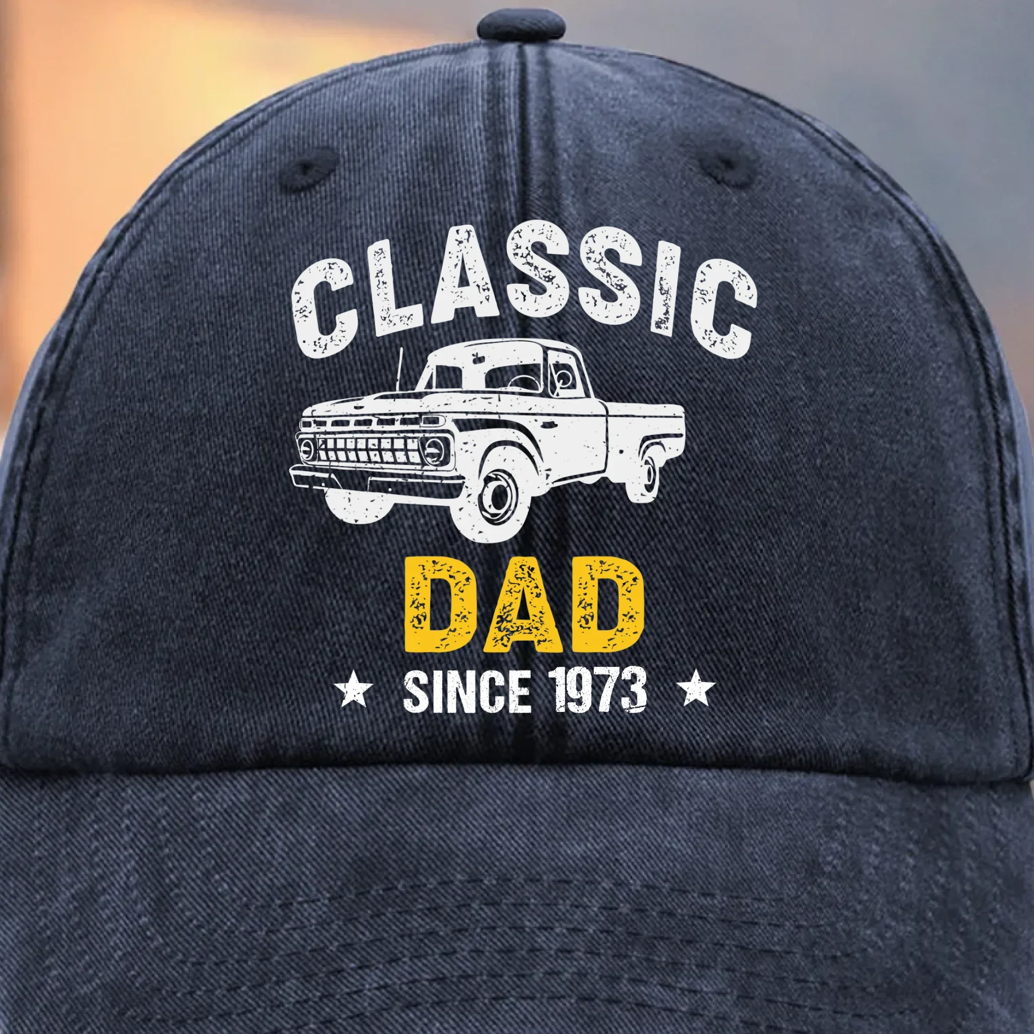 Custom Vintage Washed Denim Baseball Cap - Personalized Birthday Gifts For Dad, Grandpa - Growing Braver With You Here - Robaser