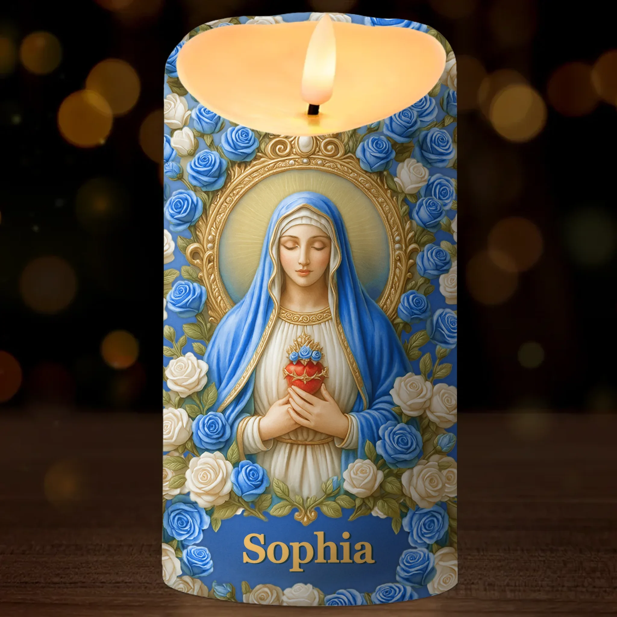 Custom 3D Inflated Effect Printed LED Candle - Personalized Christian Gifts For Women, Men, All Believers, Jesus Lovers - Guided By Grace And Love - Robaser
