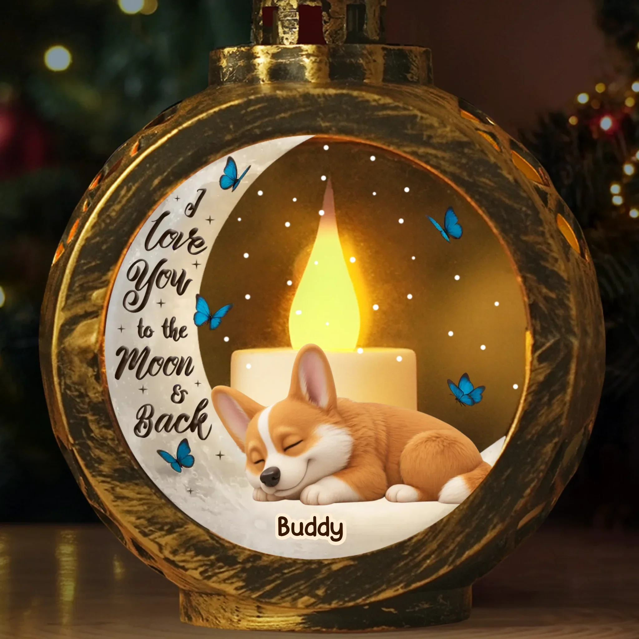 Custom Candlelight Lantern Ornament - Personalized Pet Christmas Memorial Sympathy Gifts For Dogs - Forever My Little Star - Robaser