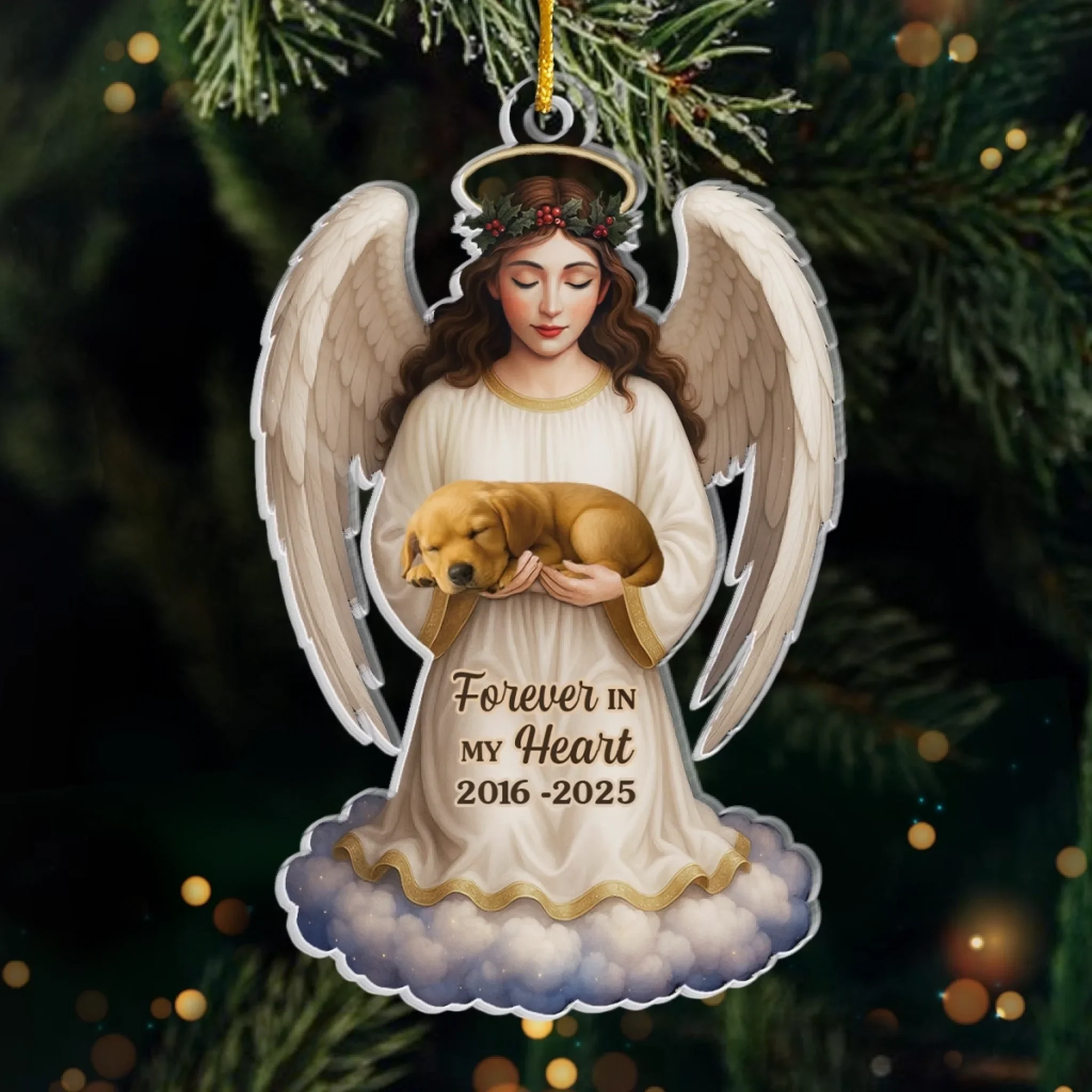 Custom Photo Acrylic Ornament - Personalized Pet Christmas Memorial Sympathy Gifts For Dogs, Cats - Until We Meet Again - Robaser