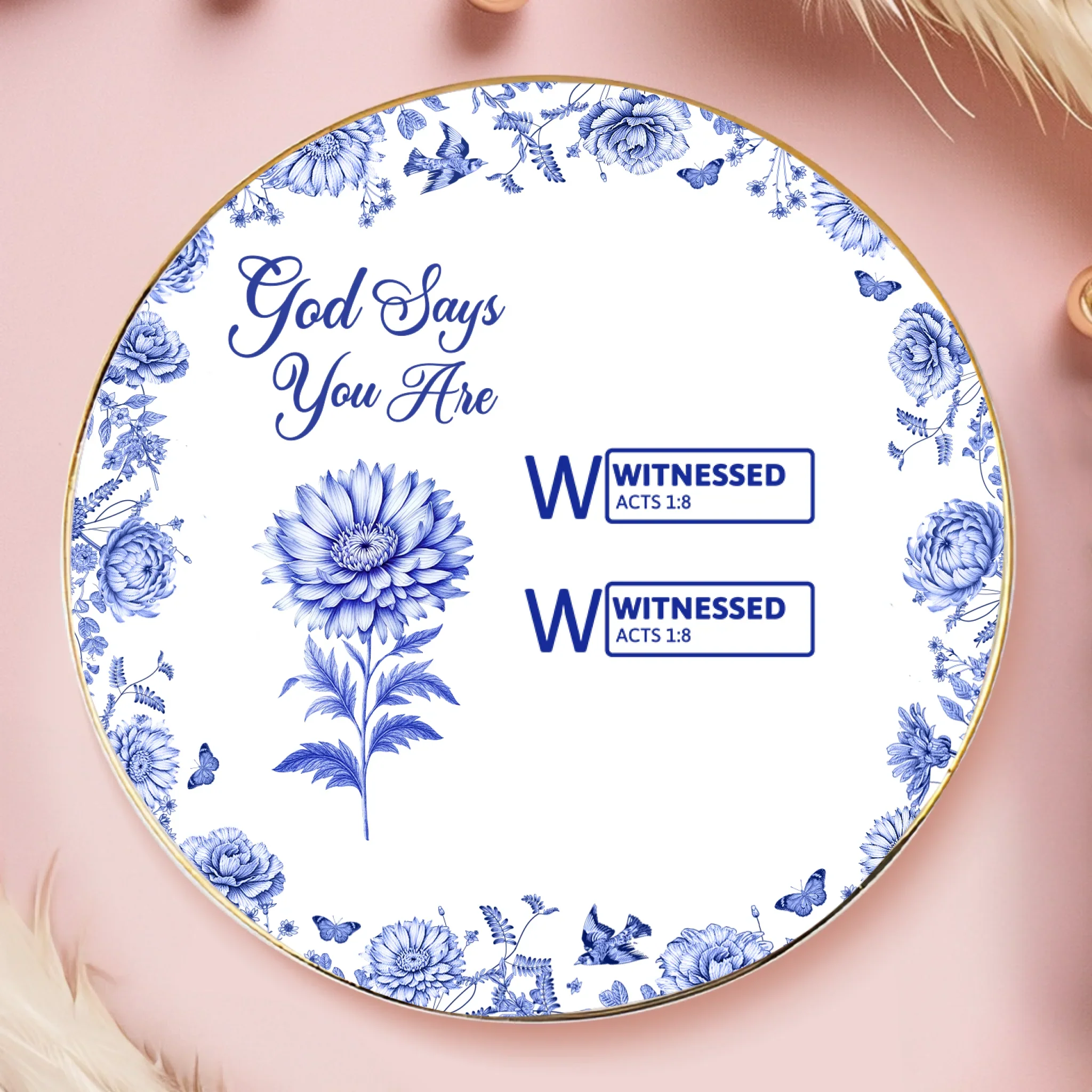 Custom Full-Print Round Jewelry Dish - Personalized Best Friend Birthday Gifts For Women, Besties, Sisters, BFF - Faith Defines You - Robaser