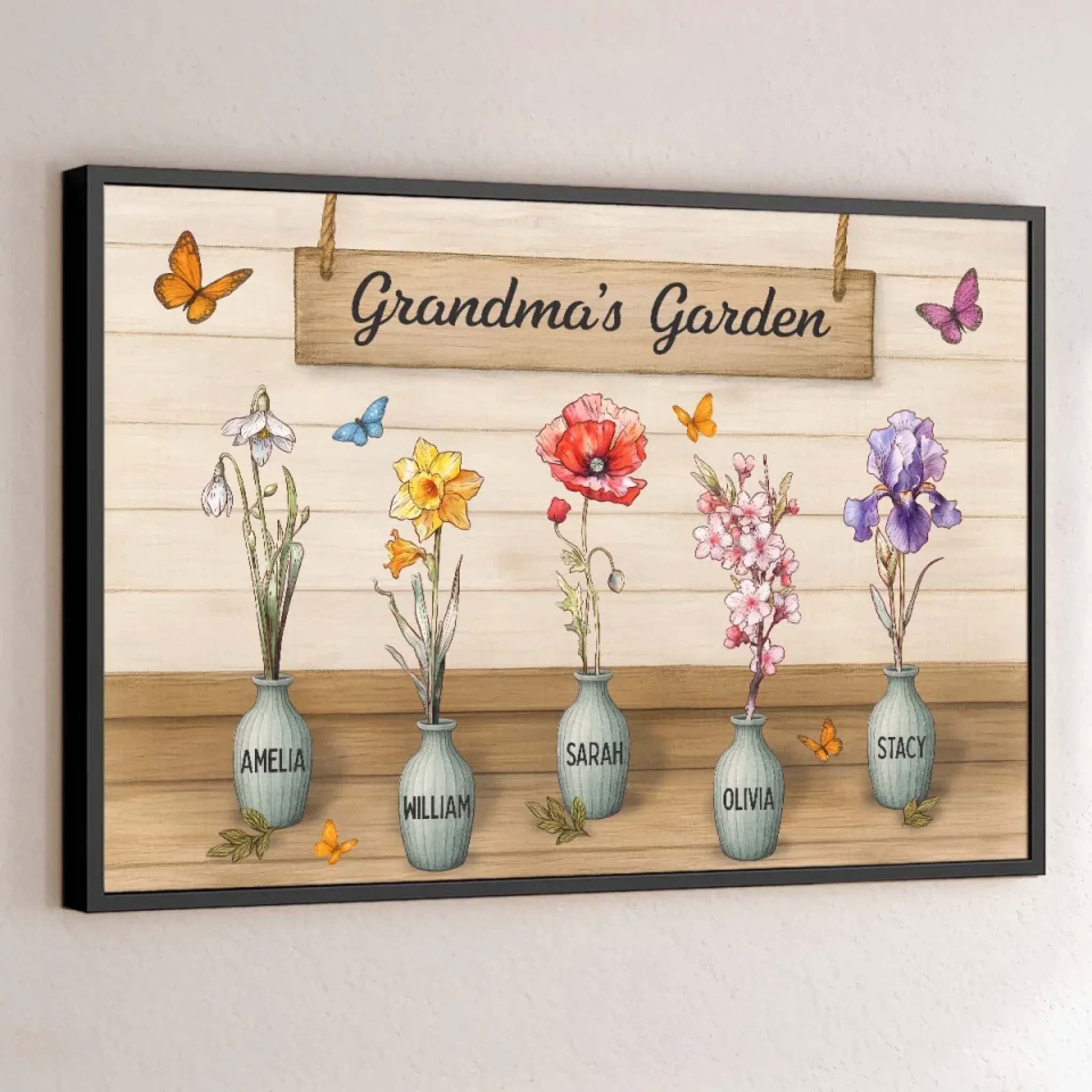 Rooted In Her Love - Family Personalized Custom Horizontal Poster - Mother's Day, Gift For Mom, Grandma - Robaser