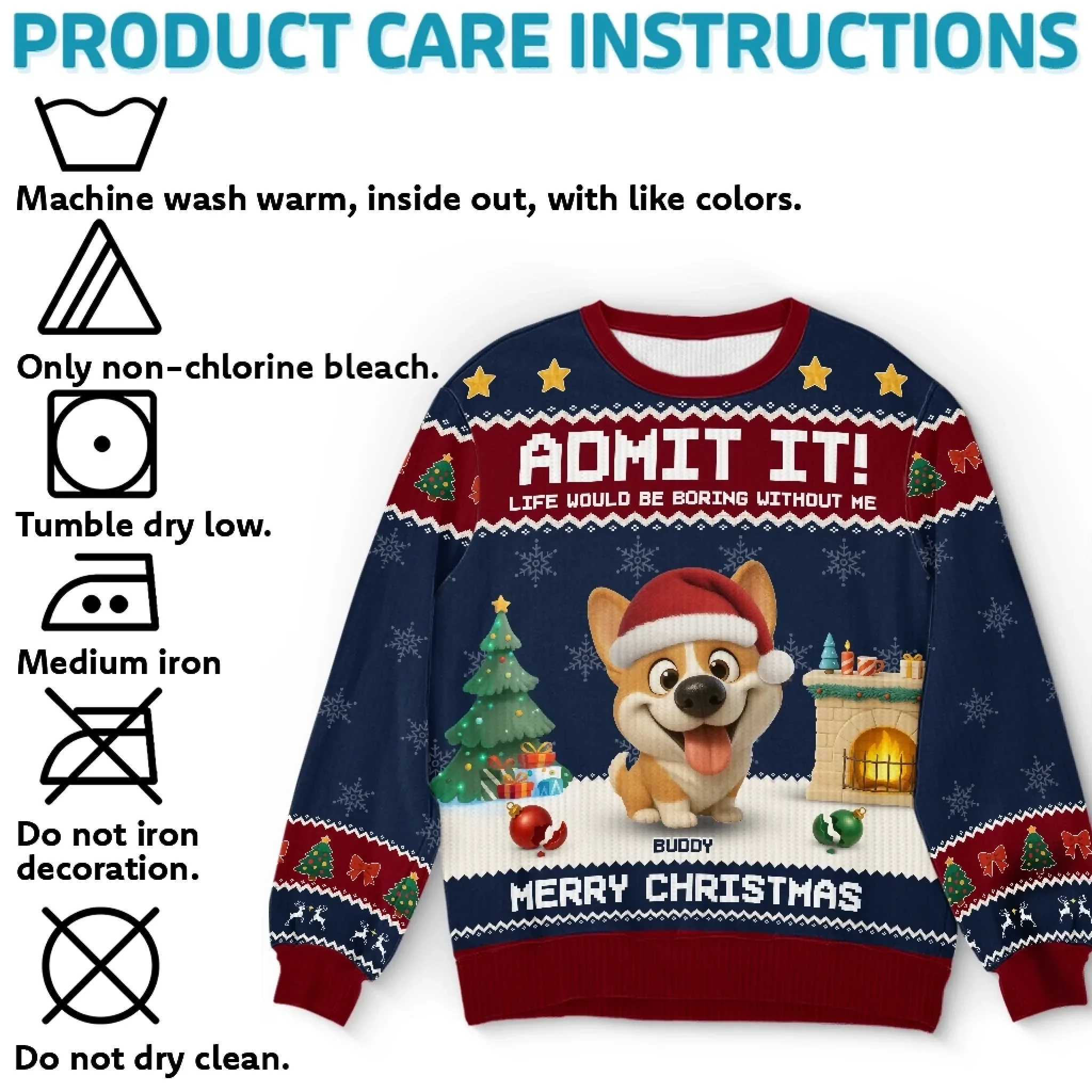 Custom Unisex Ugly Sweatshirt - Personalized  Christmas Birthday Gifts For Dog Lovers, Dog Dad And Mom - Life  s Ruff Without Me - Robaser