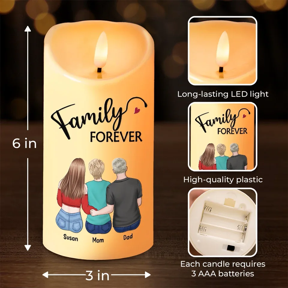 Together Is Our Favorite Place - Family Personalized Custom LED Candle - Christmas Gift For Family Members - Robaser