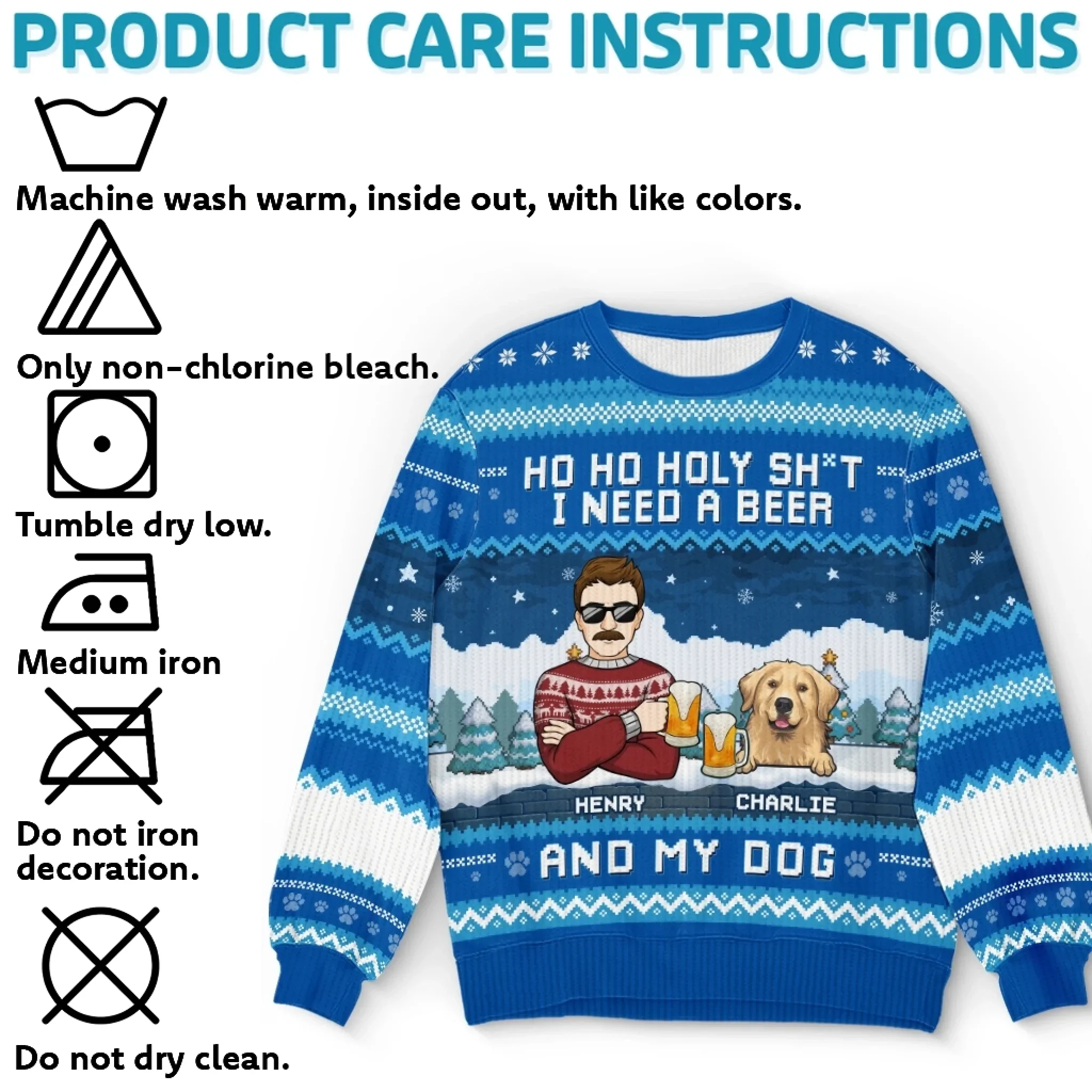 Custom Unisex Ugly Sweatshirt - Personalized  Christmas Birthday Gifts For Dog Lovers, Dog Dad And Mom - Jingle All The Paws - Robaser