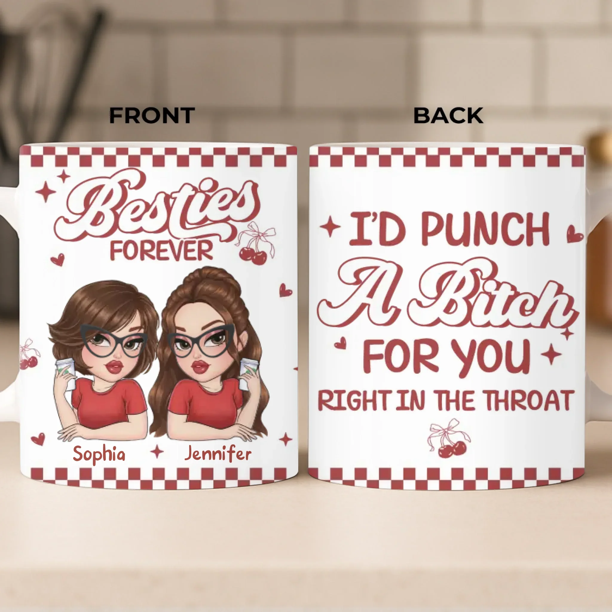 Custom Mug - Personalized Best Friend Birthday Gifts For Women, Besties, Sisters, BFF - My Favorite Kind Of Peace - Robaser