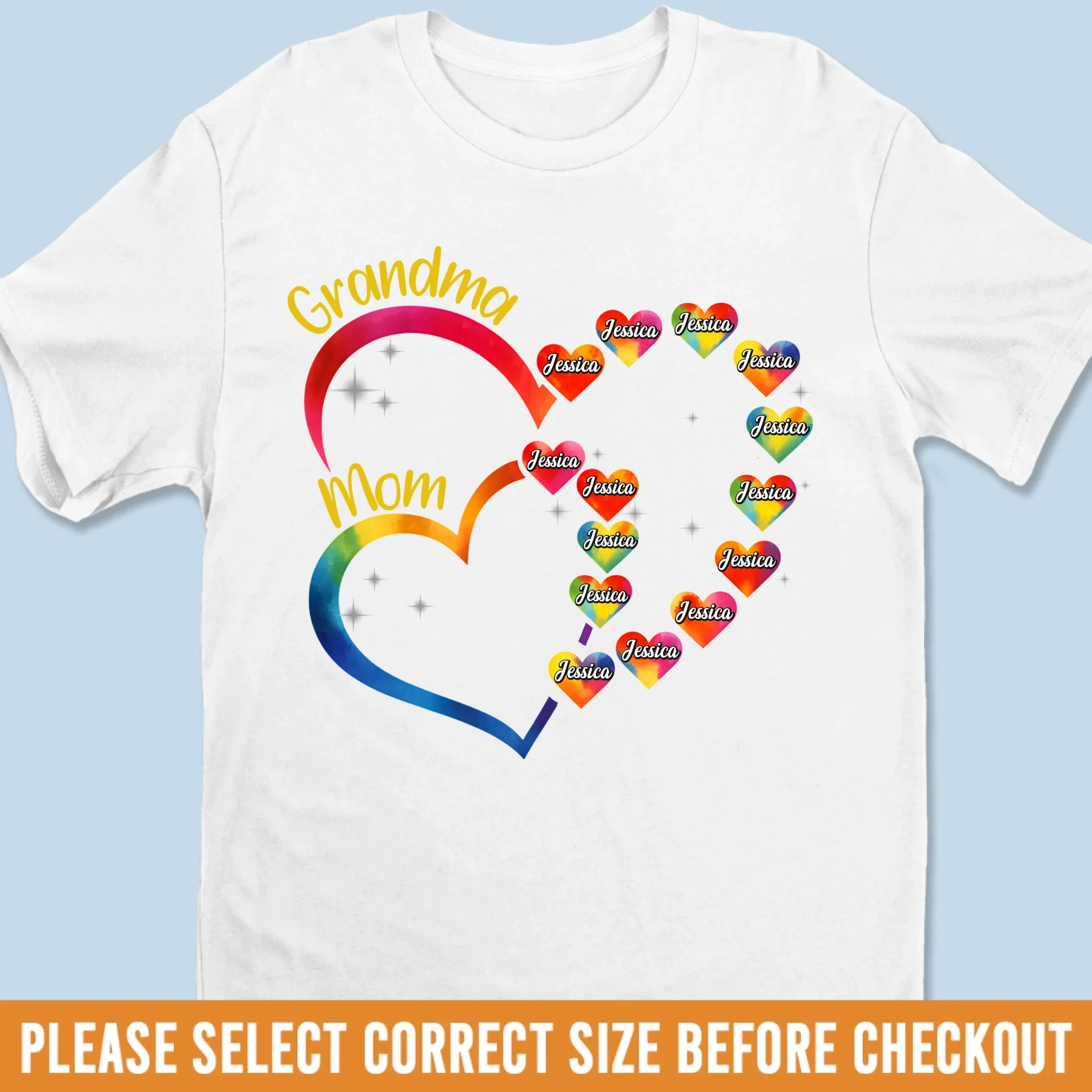 Love Stitched Into Every Name - Family Personalized Custom Unisex T-shirt, Premium T-shirt, Hoodie - Mother's Day, Gift For Mom, Grandma - Robaser