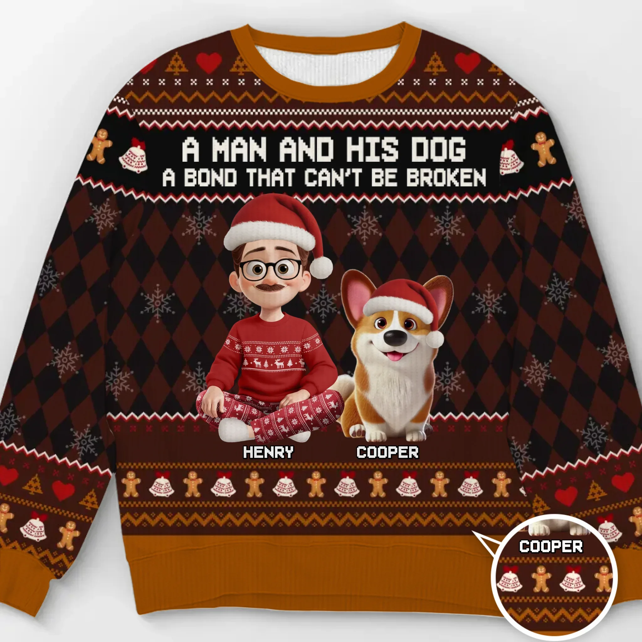 Custom Unisex Ugly Sweatshirt - Personalized  Christmas Birthday Gifts For Dog Lovers, Dog Dad And Mom - Some Heroes Have Fur - Robaser