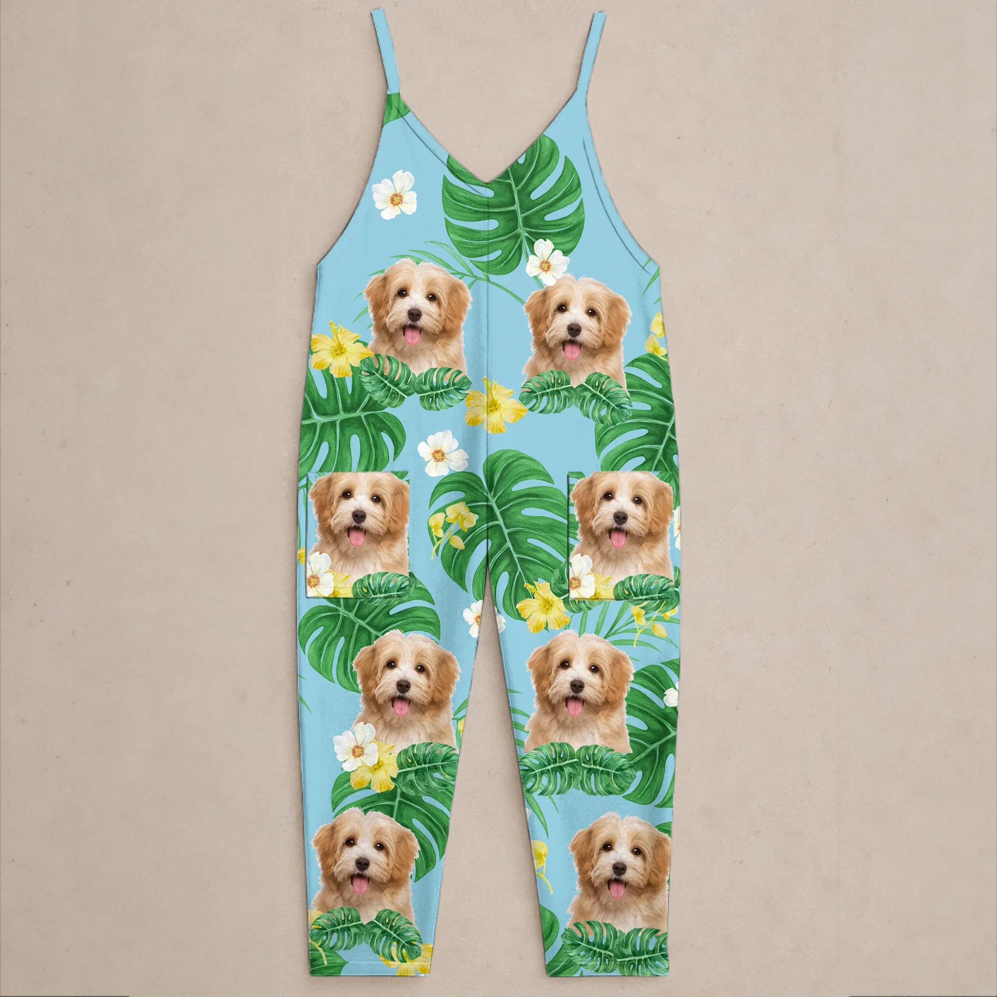 Custom Photo Casual Loose Overalls Jumpsuit - Personalized Summer Vacation And Travel Gifts For Dog Cat Lovers, Dog Dad And Mom, Cat Owners - Life  s Better With Fur - Robaser