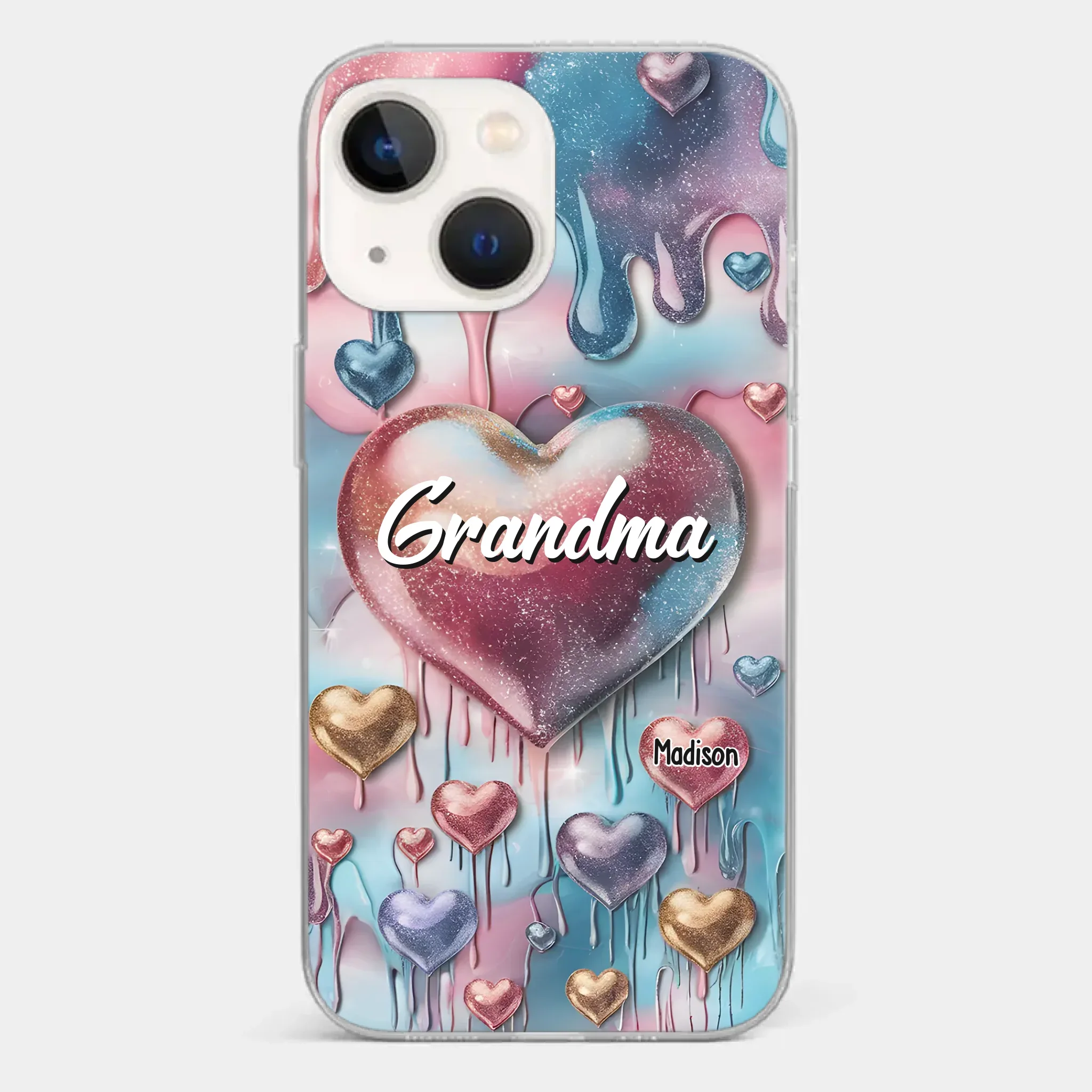 Forever In Grandmother's Heart - Family Personalized Custom 3D Inflated Effect Printed Clear Phone Case - Gift For Mom, Grandma - Robaser