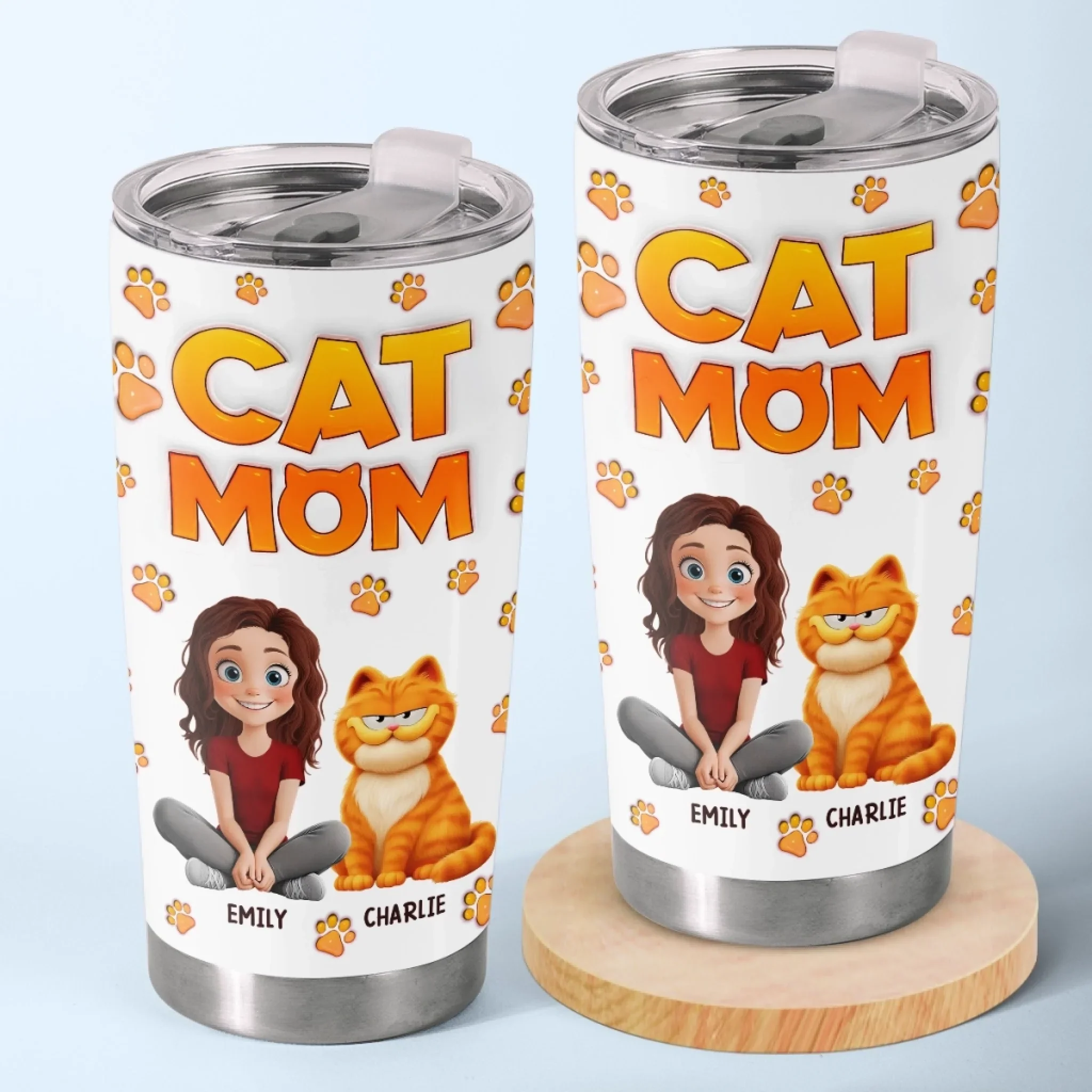 Custom 3D Inflated Effect Printed Tumbler - Personalized Birthday Gifts For Cat Lovers, Cat Mom And Dad - Cat Hair Is My Glitter - Robaser