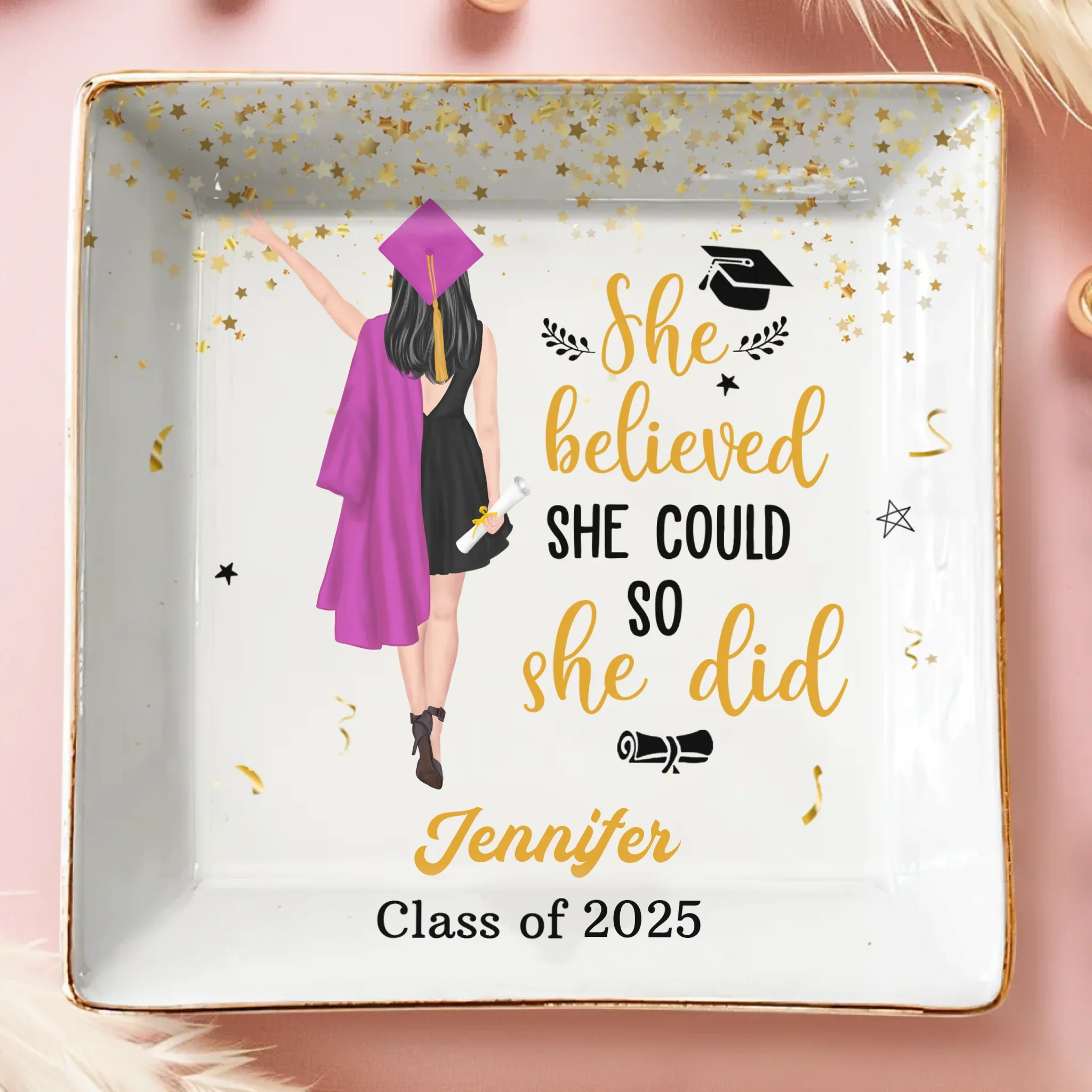 Chapter Closed, Legend Begins - Family Personalized Custom Full-Print Jewelry Dish - Graduation Gift For Family Members, Siblings, Brothers, Sisters - Robaser