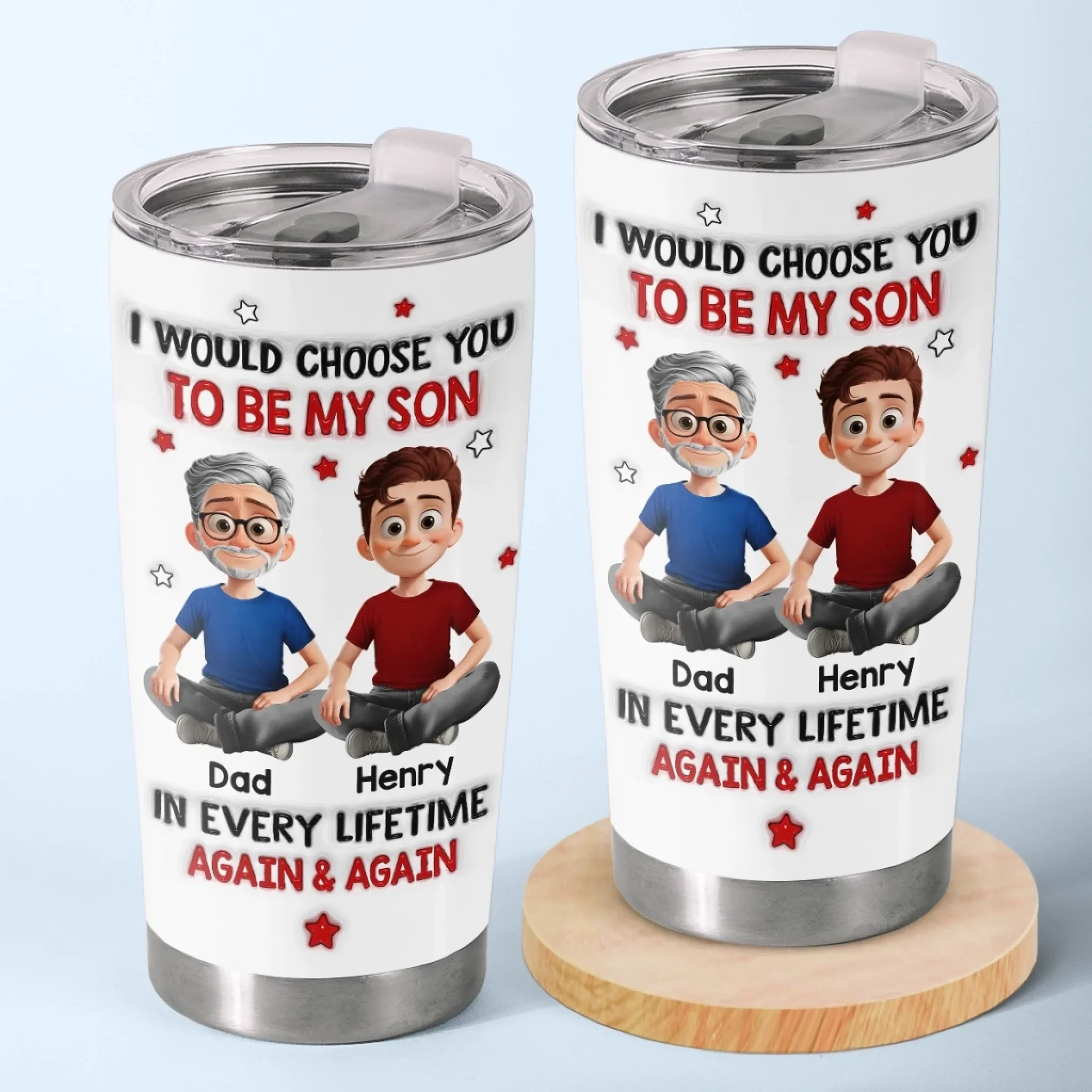 Custom Tumbler - Personalized Birthday Gifts For Mom, Dad, Son - My Son My Forever Gift - Robaser