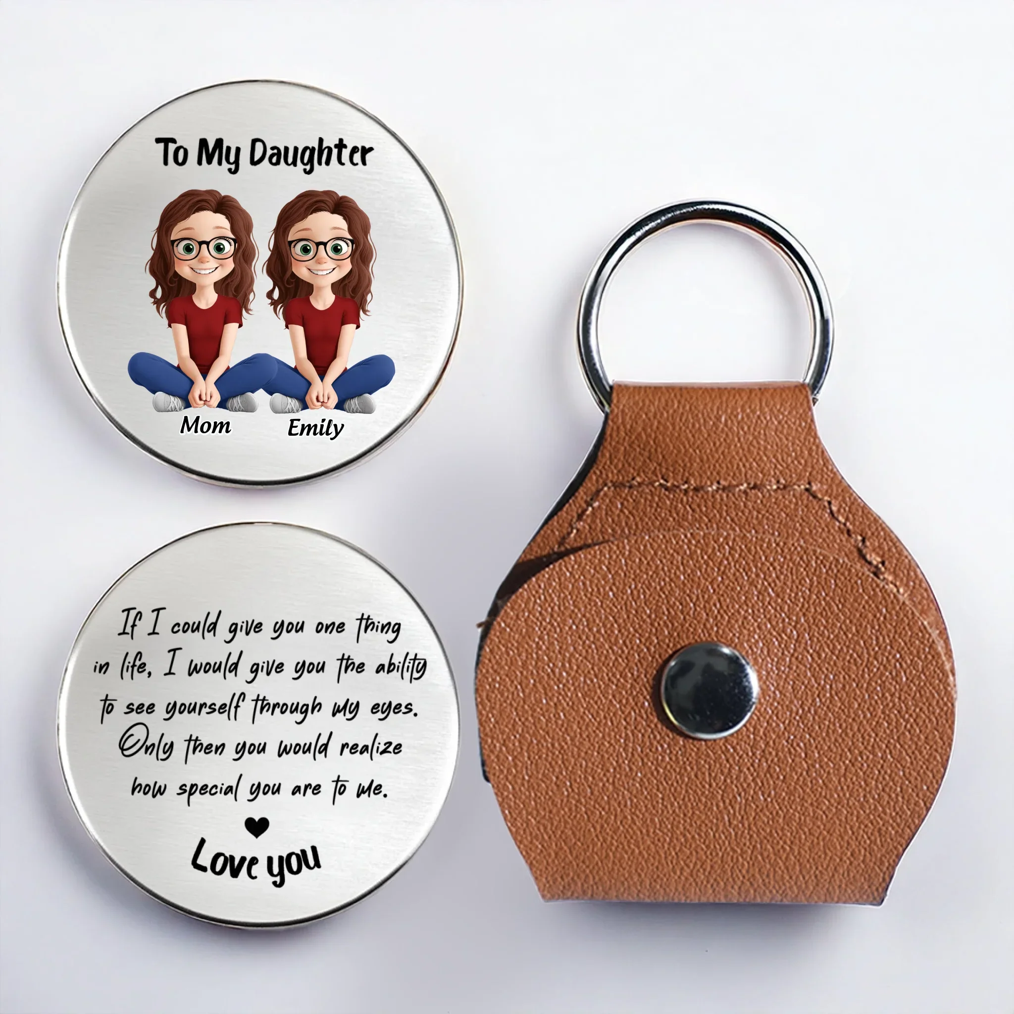 Custom Pocket Hug - Personalized Birthday Gifts For Mom, Dad, Daughter - Our Little World Of Love - Robaser