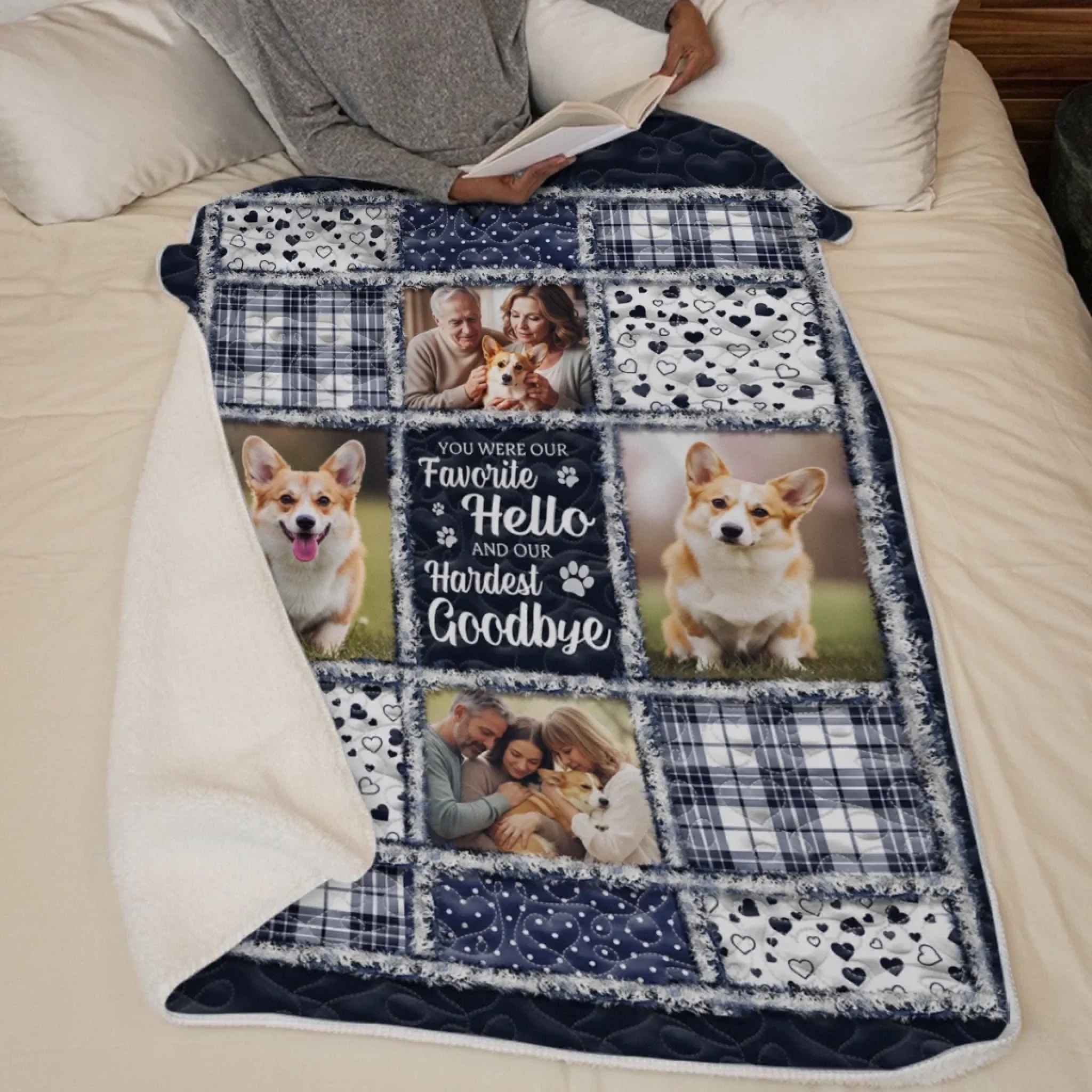 Custom Photo Blanket - Personalized Pet Christmas Memorial Sympathy Gifts For Dogs, Cats - Paws Leave Prints On Our Souls - Robaser