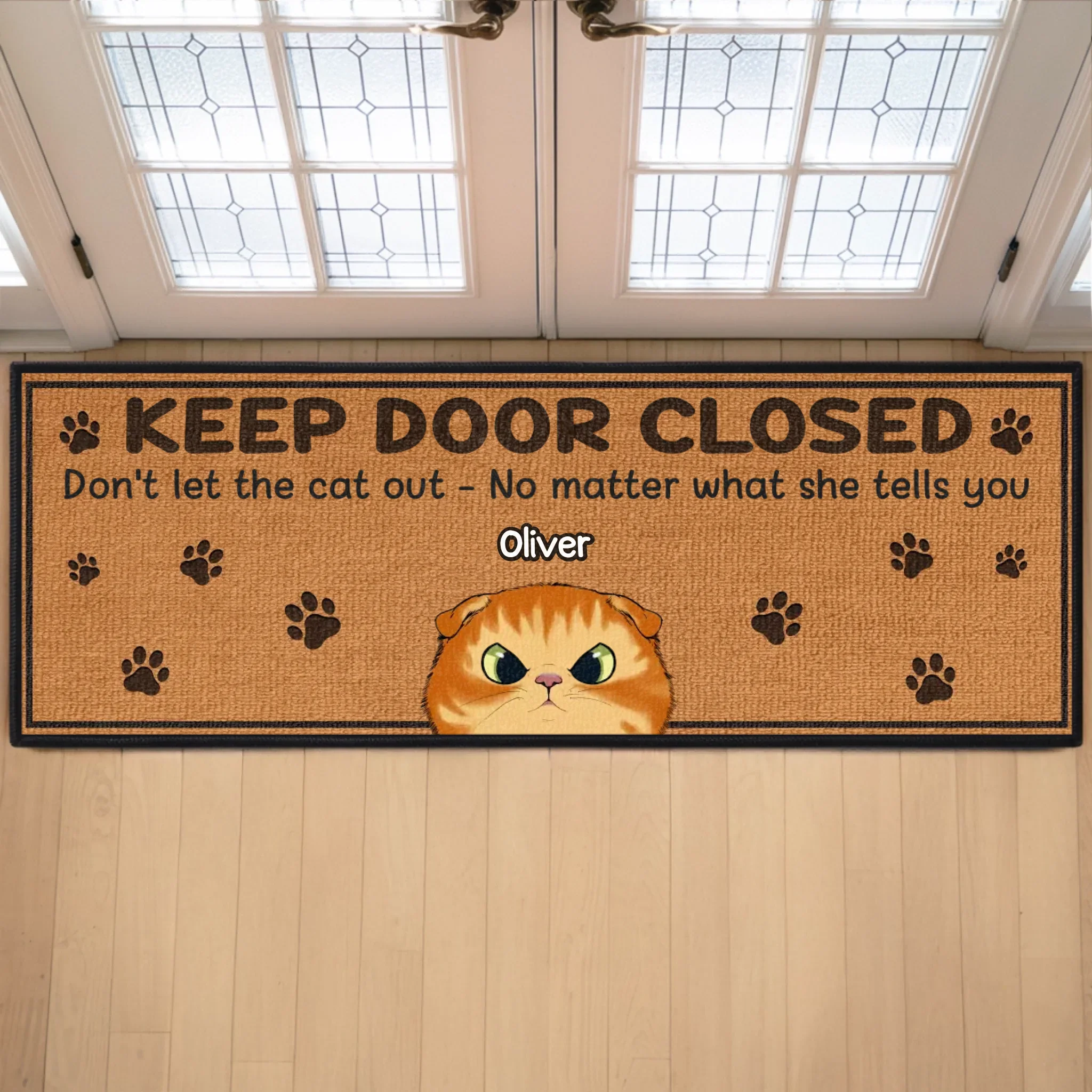 Custom Runner Rug - Personalized Birthday Gifts For Cat Lovers, Cat Mom And Dad - This House Runs On Cat Drama - Robaser