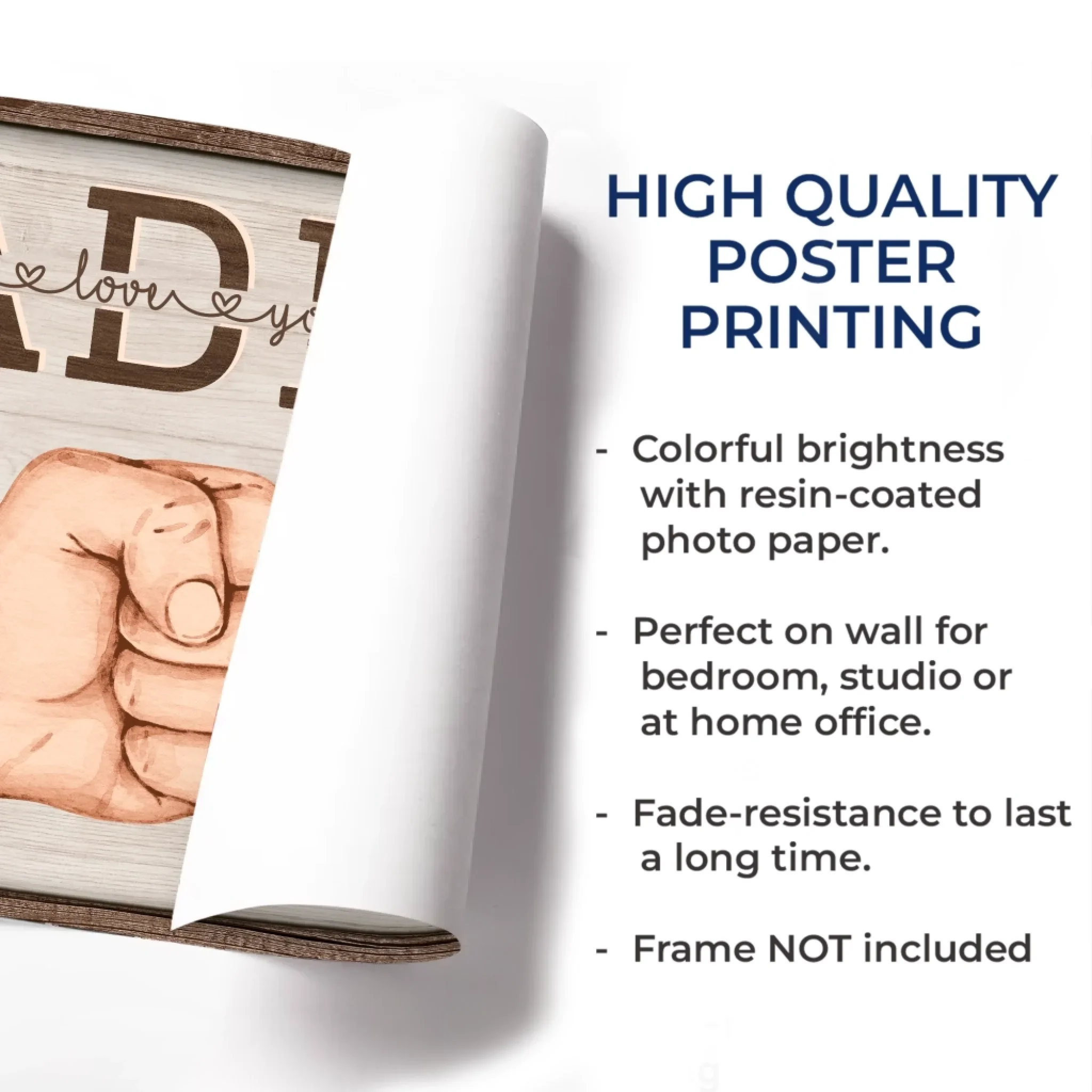 Forever Fist-bumping With Love - Family Personalized Custom Horizontal Poster - Father's Day, Gift For Dad, Grandpa - Robaser