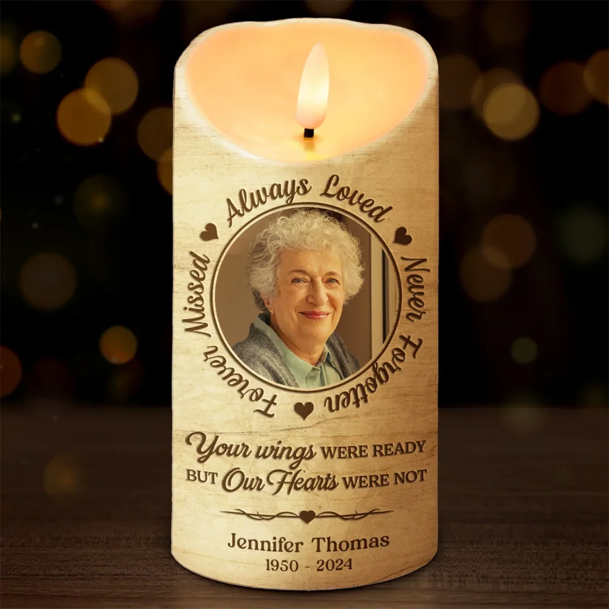 Custom Photo You Left A Footprint On Our Hearts - New Arrival, Memorial Personalized Custom LED Candle - Sympathy Gift, Christmas Gift For Family Members AMZ - Robaser