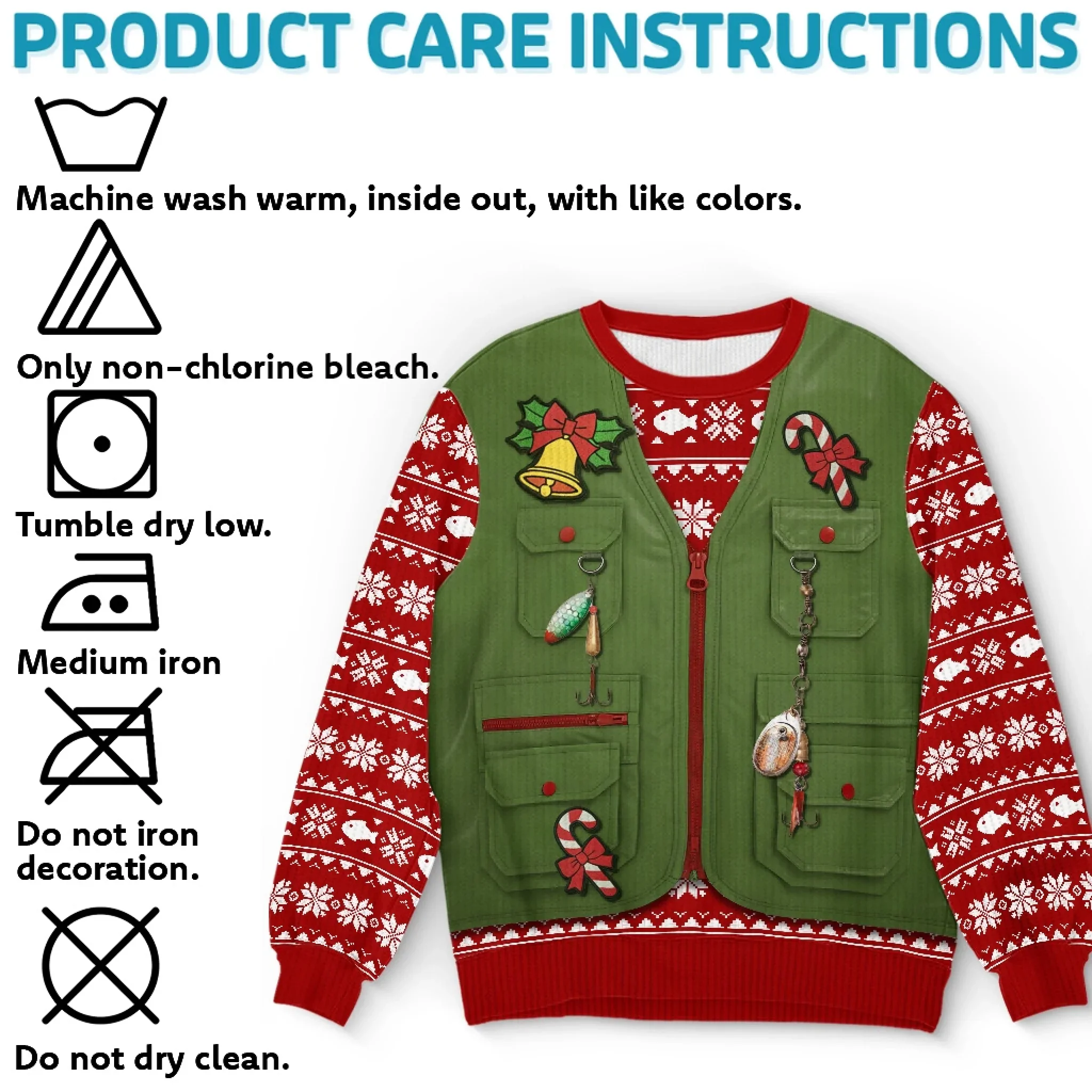 Custom Photo Unisex Ugly Sweatshirt - Personalized  Christmas Birthday Fishing Gifts For Fisherman - Santa  s Fishing Buddy Since Forever - Robaser