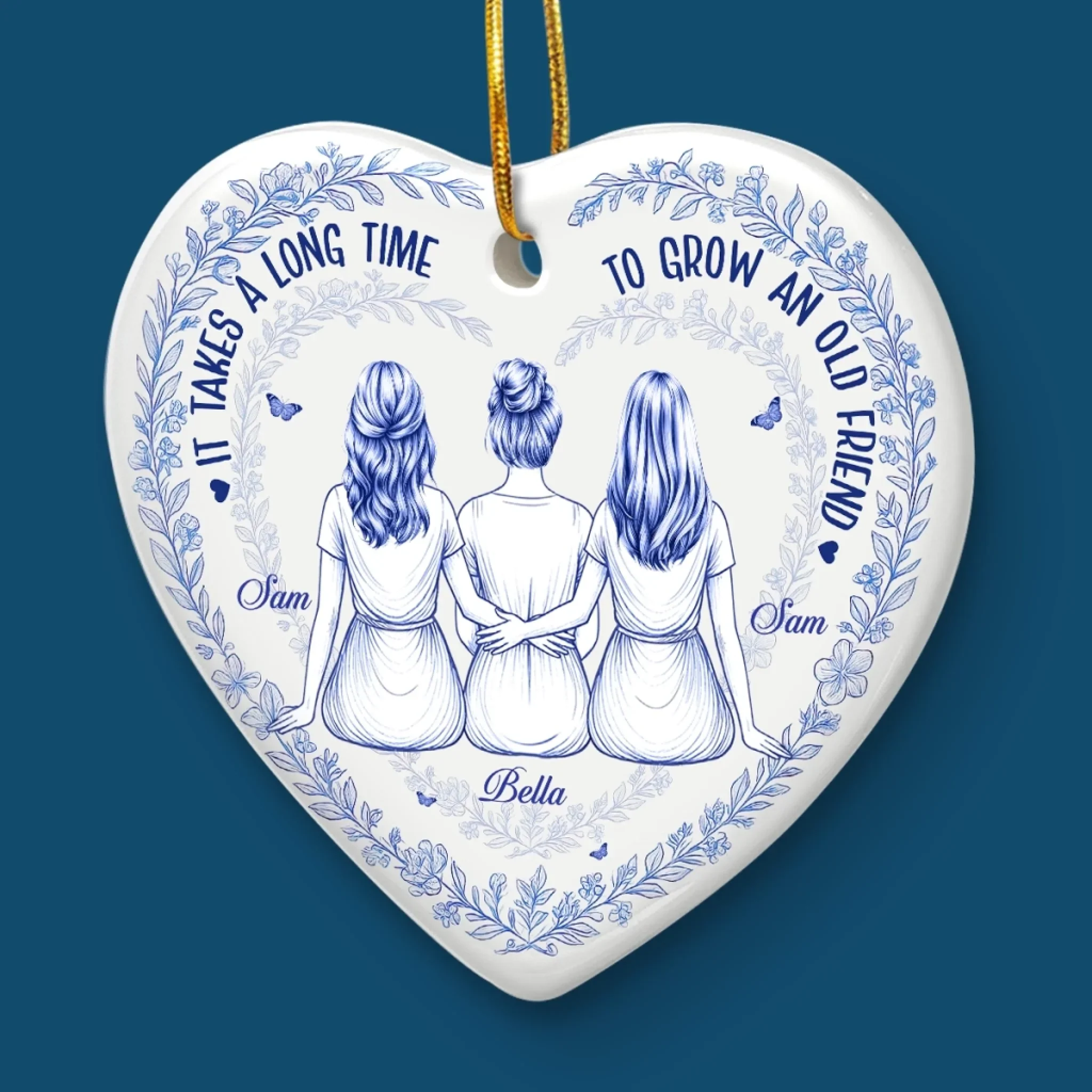 Custom Ceramic Ornament - Personalized Best Friend Christmas Birthday Gifts For Women, Besties, Sisters, BFF - Very Very Old Friends - Robaser