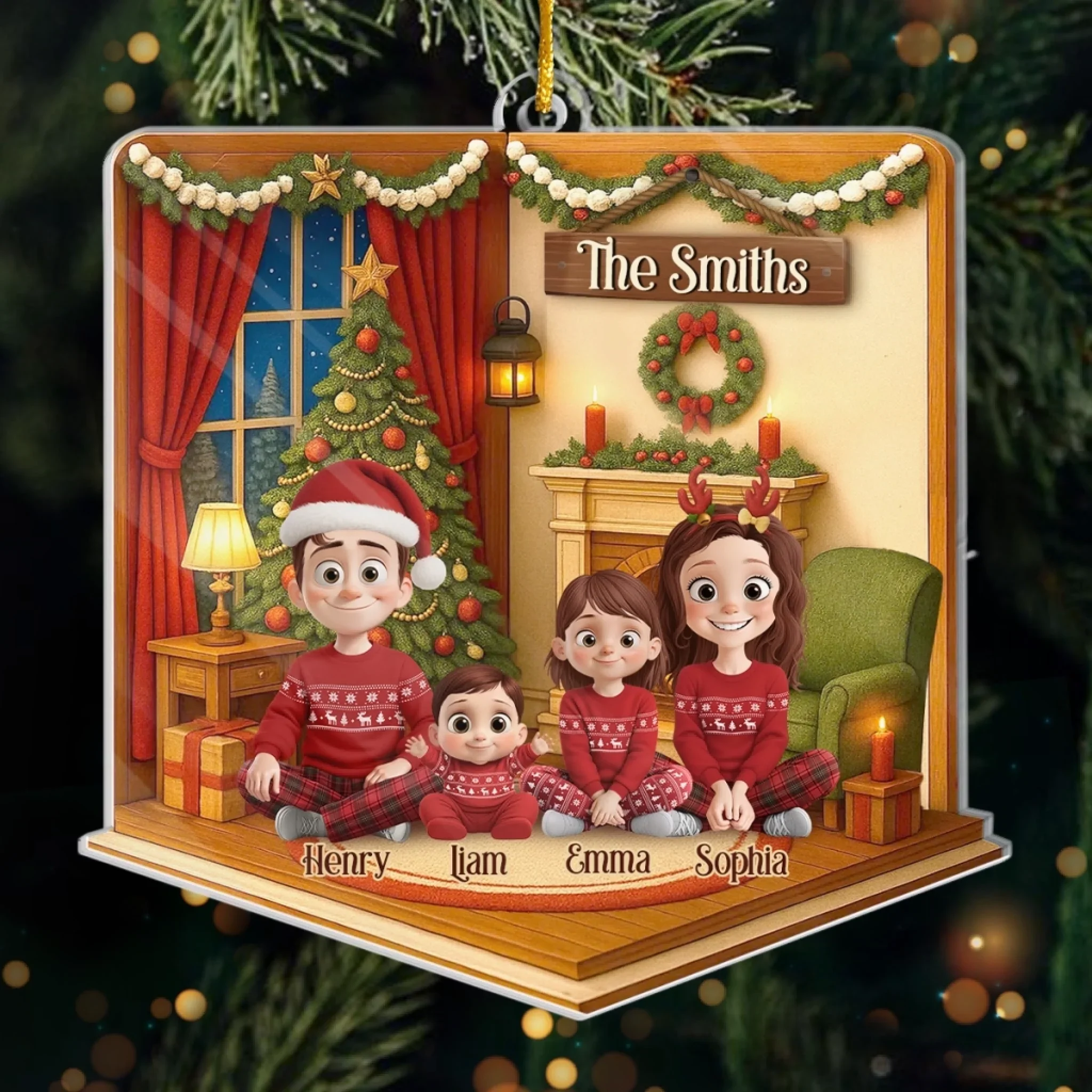 Custom Acrylic Ornament - Personalized Christmas Birthday Gifts For Mom, Dad, Kids - Home For The Holidays Always - Robaser