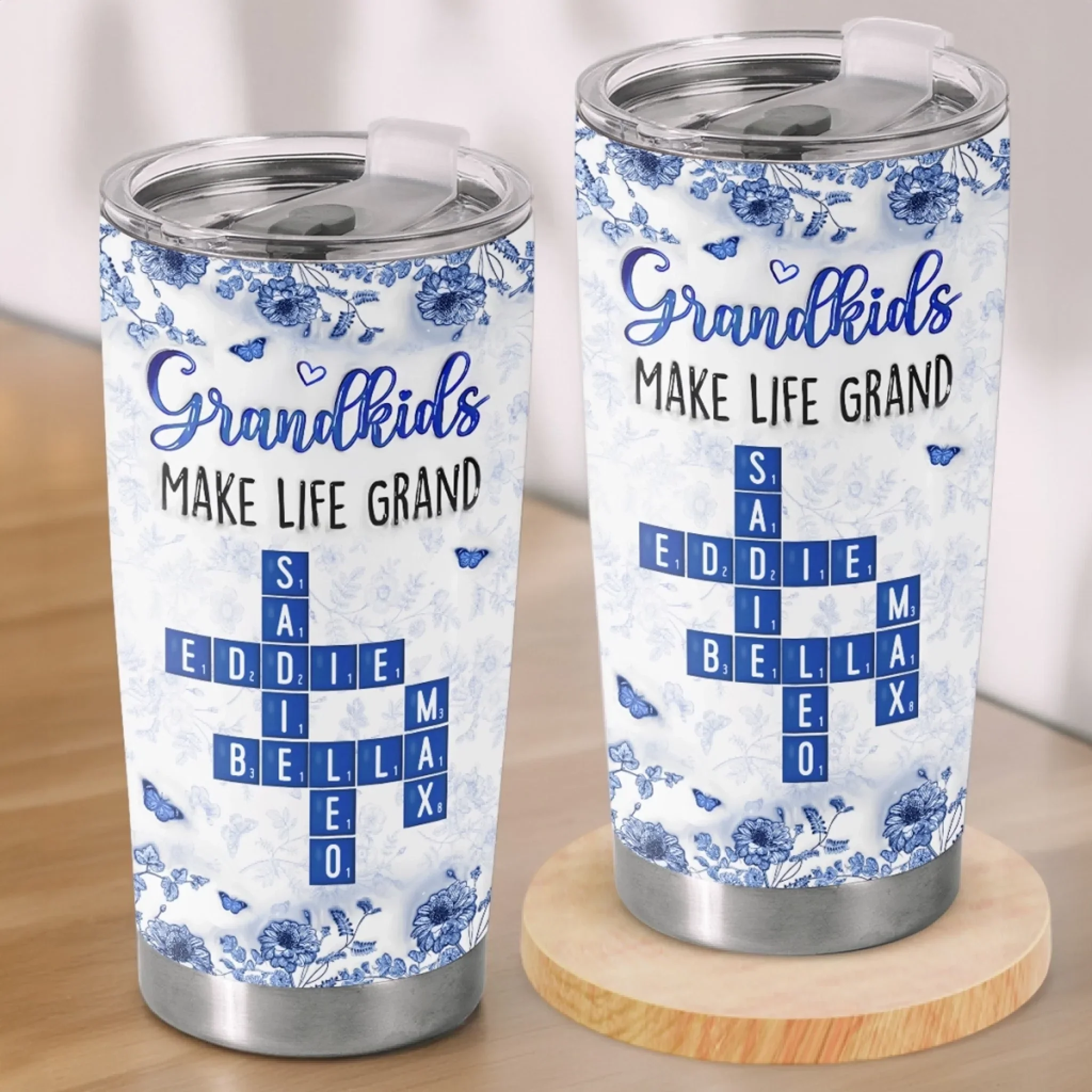 Custom Scrabble Tumbler - Personalized Birthday Gifts For Grandpa, Grandma - Together Our Story Shines Bright - Robaser