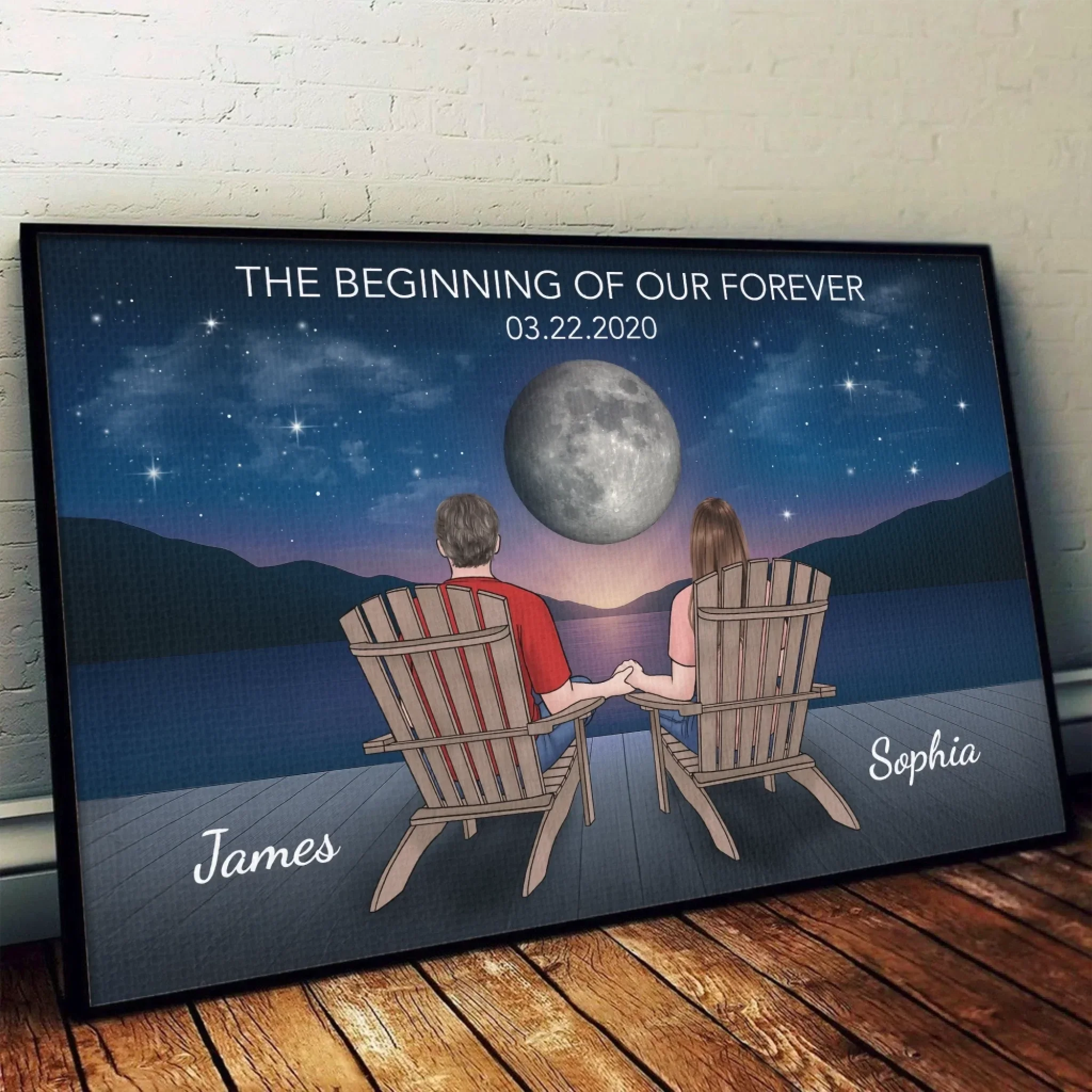 Custom Horizontal Poster - Personalized Anniversary Wedding Gifts For Husband And Wife, Him And Her - The Beginning Of Our Forever - Robaser