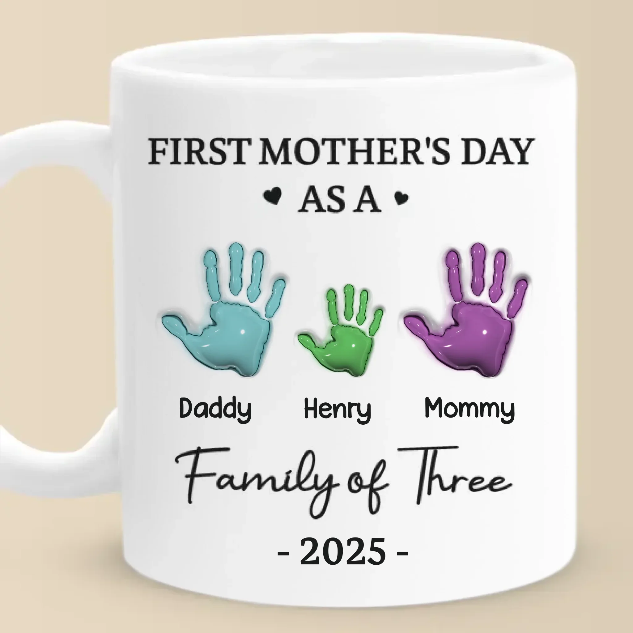 Our First Mother  s Day - Family Personalized Custom 3D Inflated Effect Printed Mug - Mother's Day, Baby Shower Gift, Gift For First Mom - Robaser