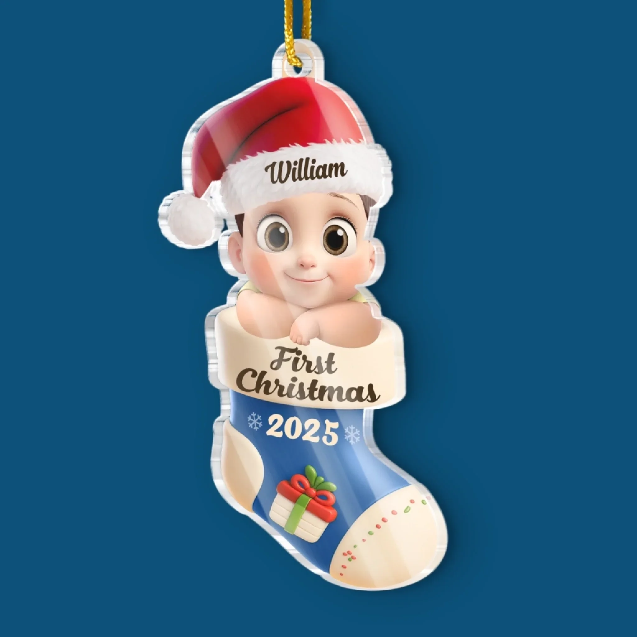 Custom Acrylic Ornament - Personalized Christmas Baby Shower, Gender Reveal Gifts For New Moms, New Dads, New Parents - Too Cute To Be Pine - Robaser